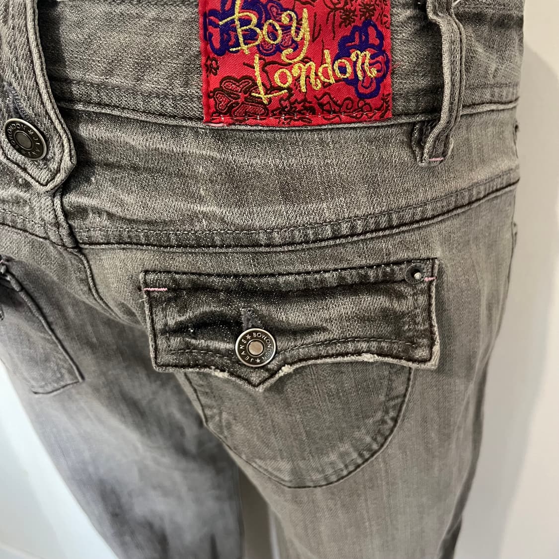 Boy London 큐빅 그레이 데님 팬츠 바지 갸루 Y2k 상품이미지5