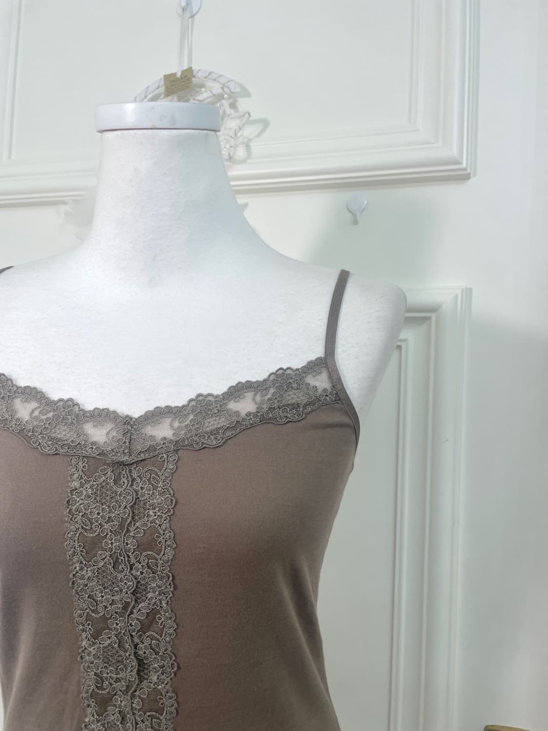 khakibrown lace cotton sleeveless top 상품이미지5