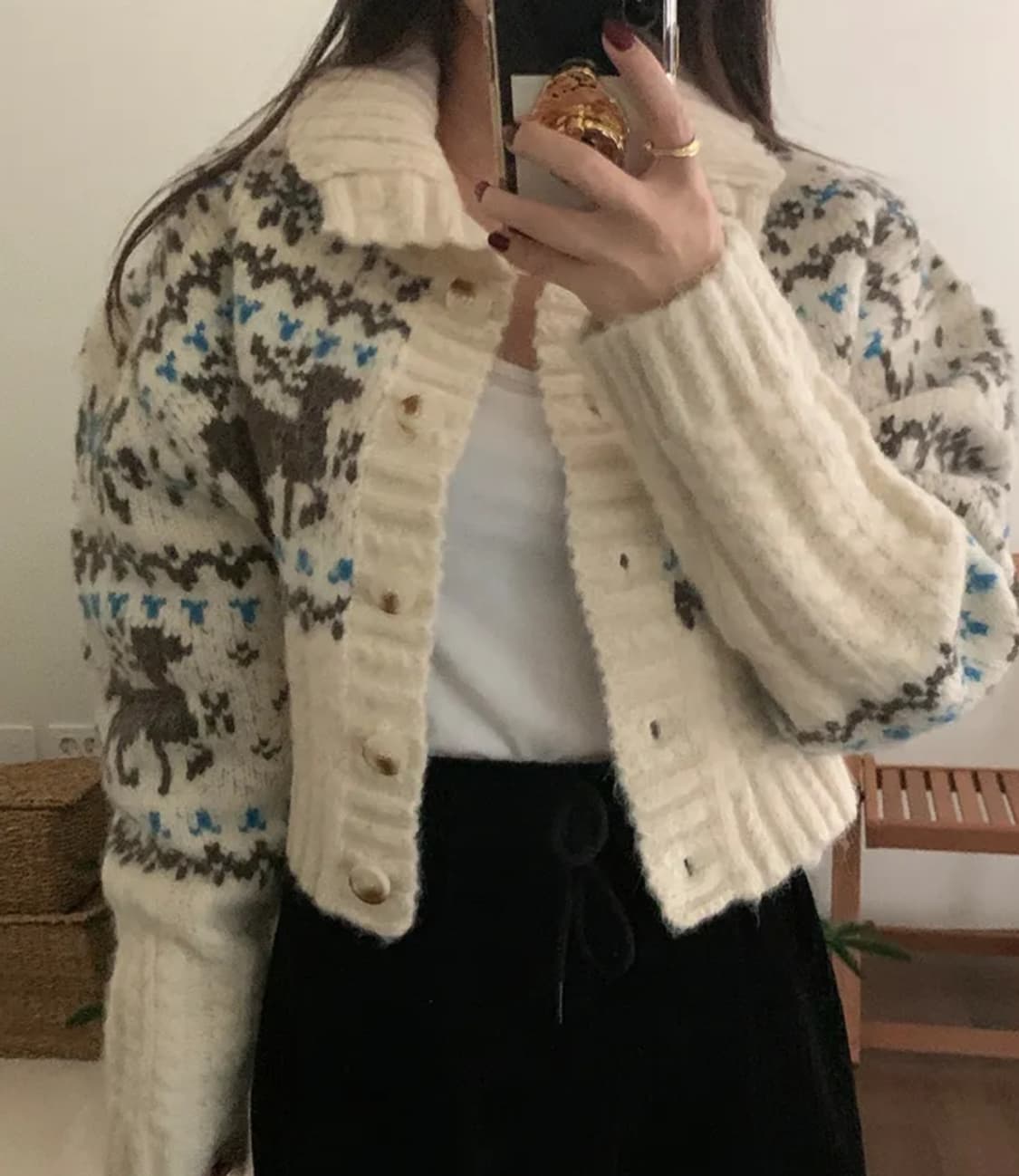 소녀레시피)울 니트집업 가디건(울 40%) 상품이미지1