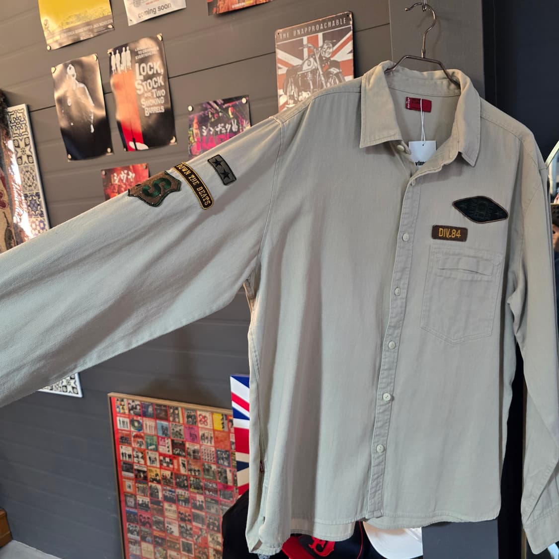 리바이스 레드탭 워크 셔츠 베이지 와펜 커스텀 셔츠 상품이미지3