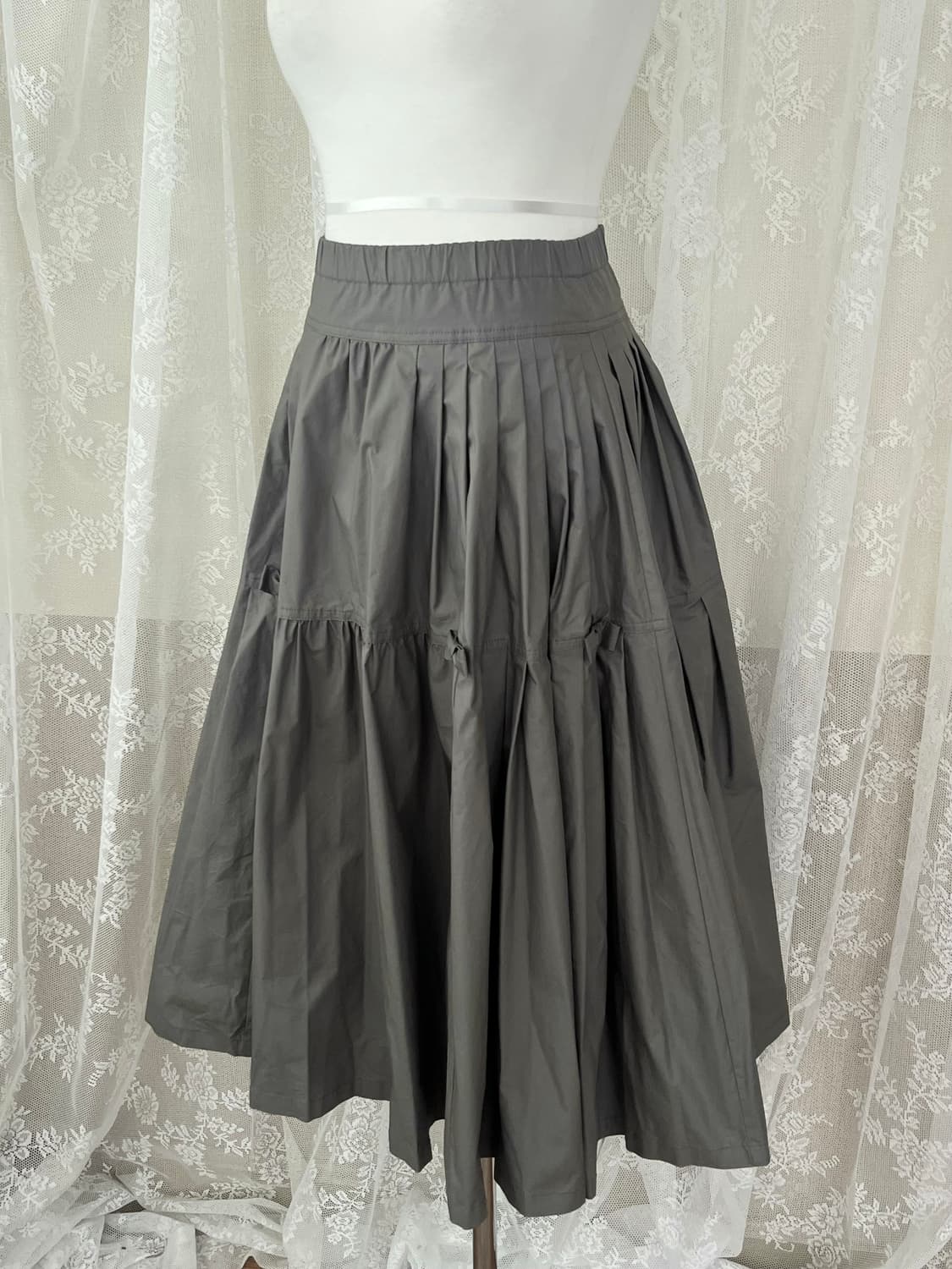 XS) 지요 JIYO 앙투아네트 리본 스커트 카키 상품이미지1