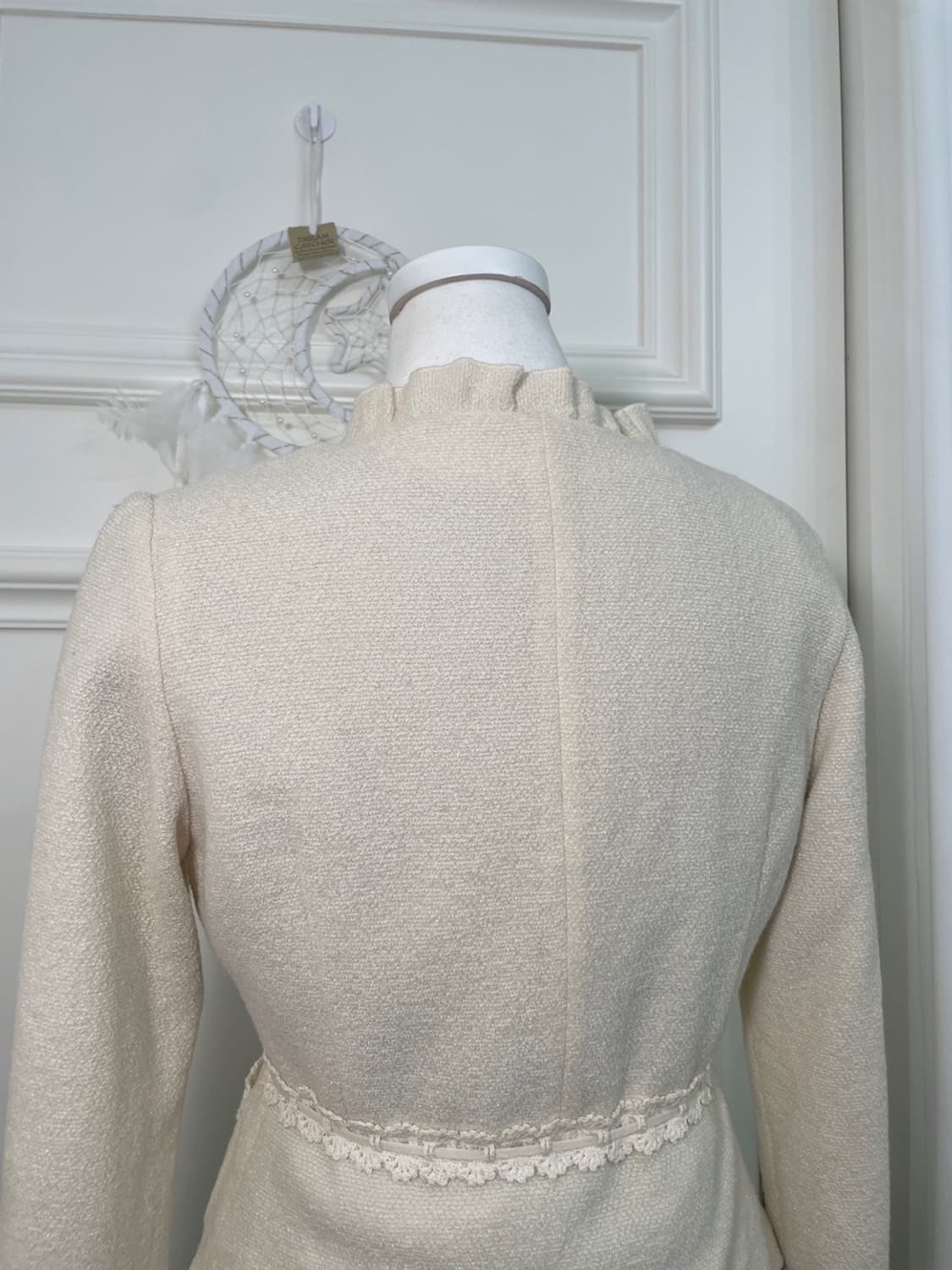 FRANCO FERRARO ivory tweed lace trim bow 상품이미지6