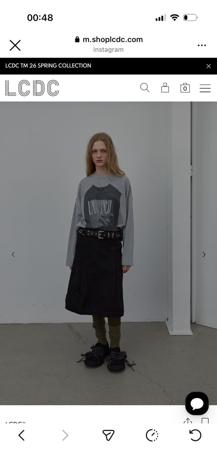 LCDC COTTON TAILORED MIDI SKIRT (BLACK)S 상품이미지2