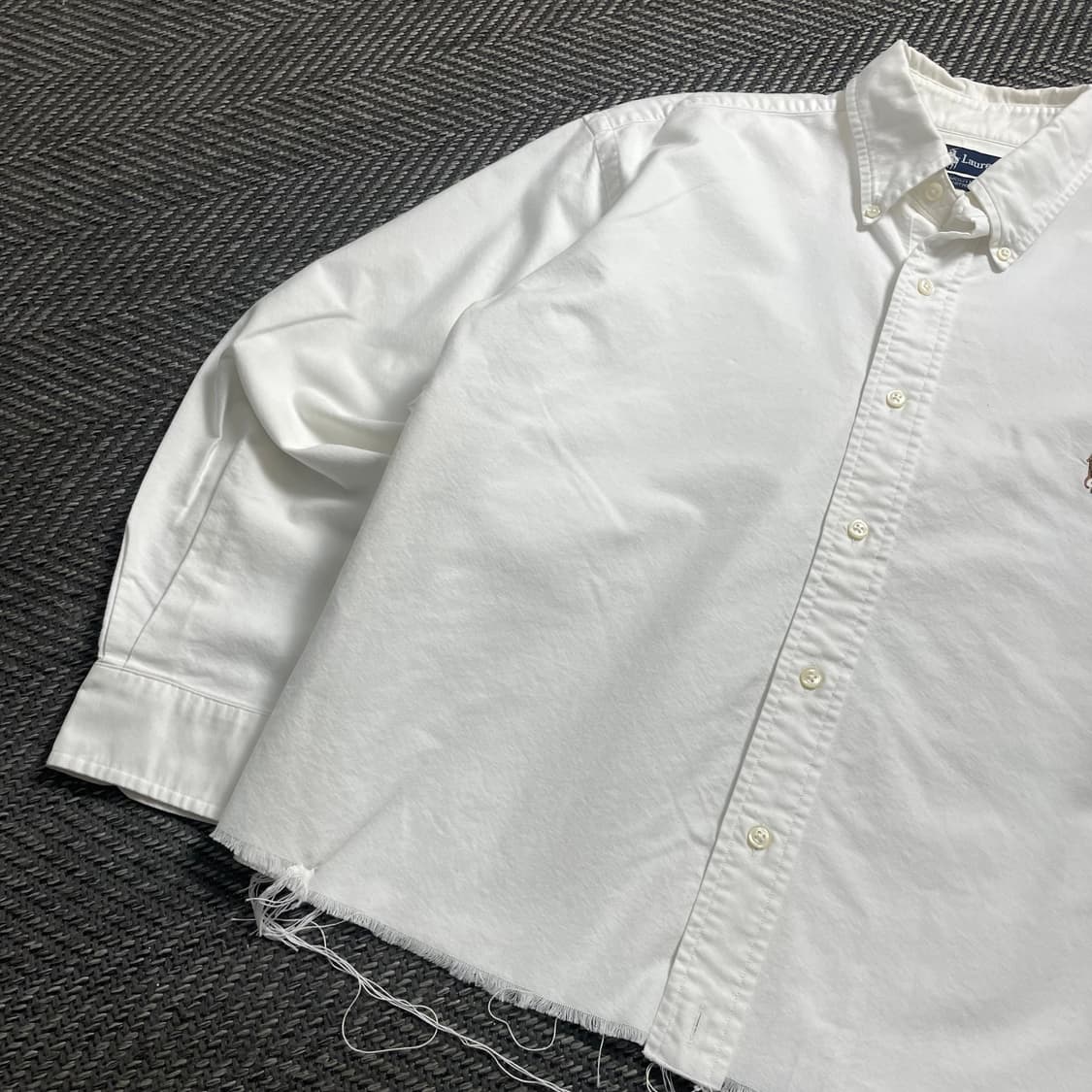 폴로 랄프로렌 옥스포드 화이트 컷팅 크롭 셔츠 y 4584 상품이미지3