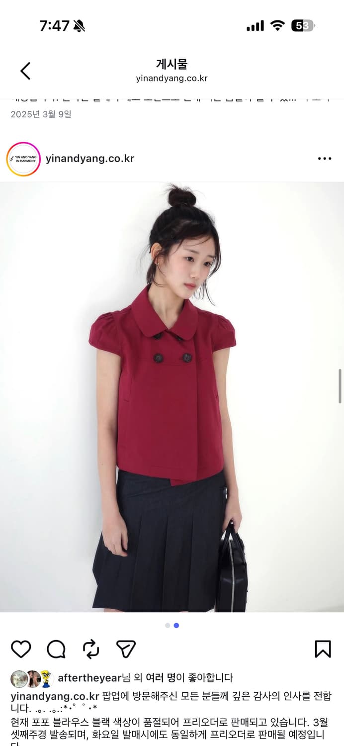 인앤양인하모니 popo blouse jk red 상품이미지2
