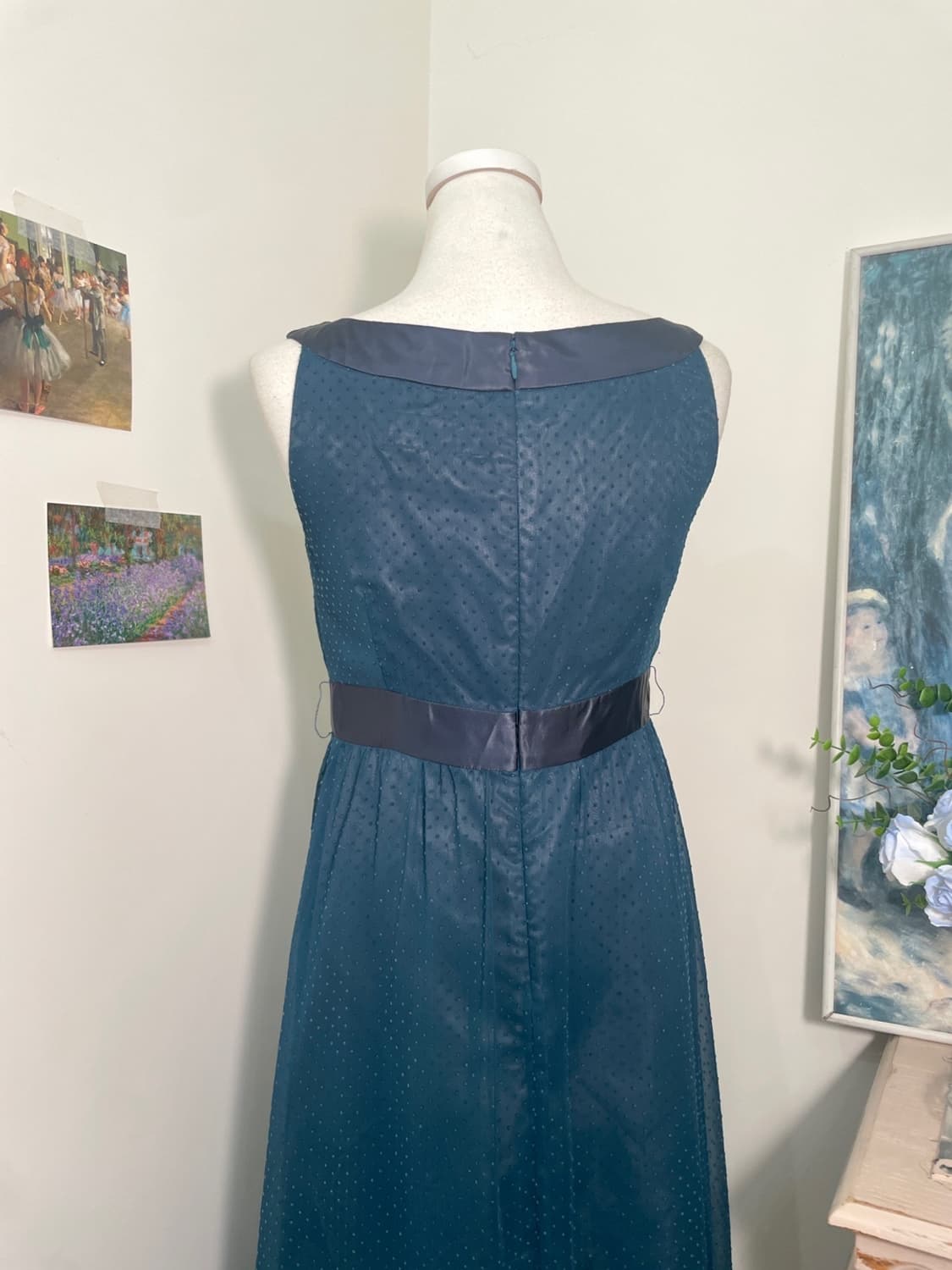 bluegreen dot summer chiffon opc(size-M) 상품이미지4