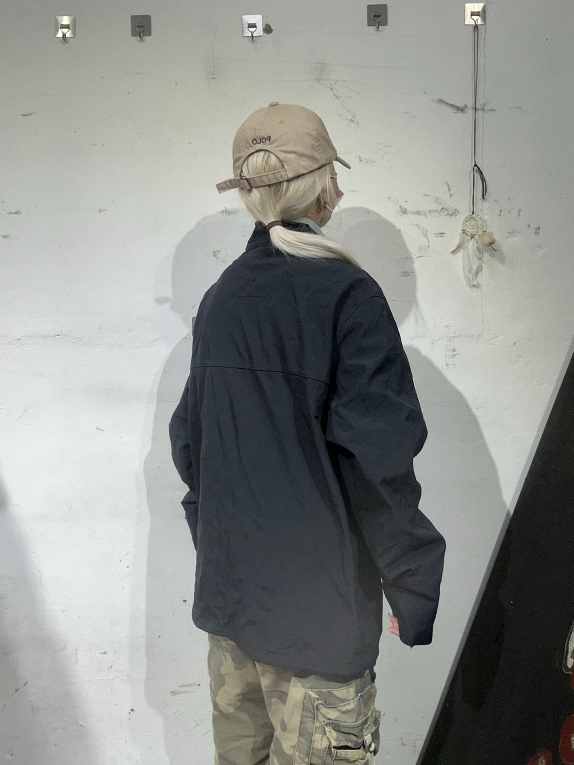 아디다스 블랙 기모 로고 바람막이 자켓 S 상품이미지3