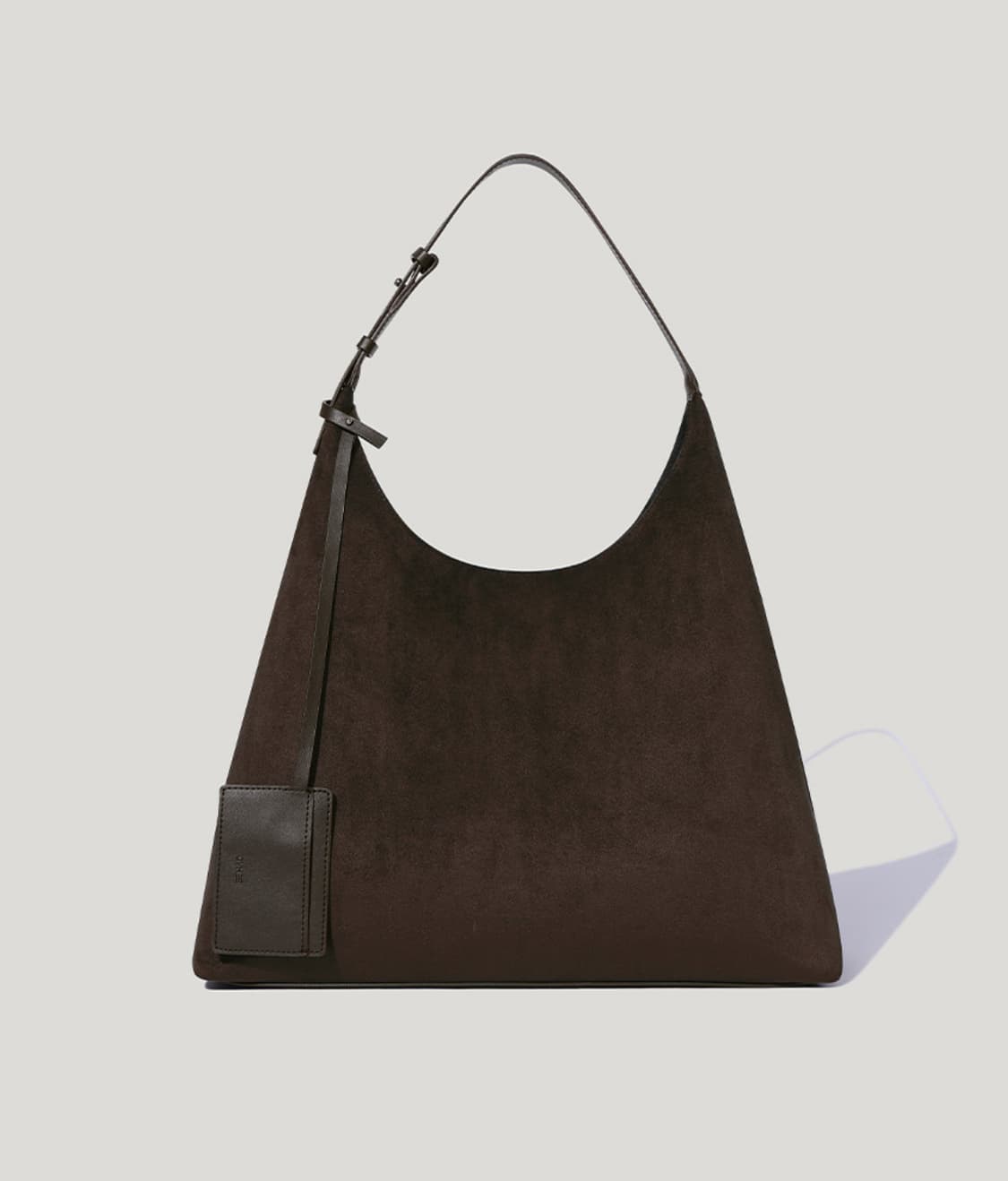 오브히 플럼 스웨이드 호보백 다크브라운 상품이미지3