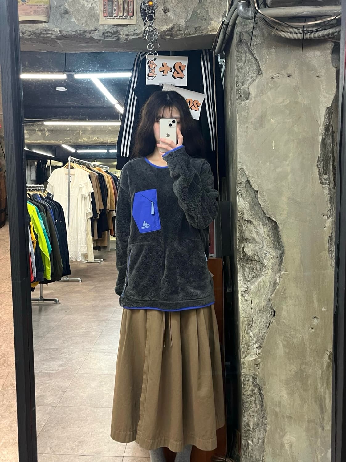 아디다스 플리스 맨투맨 그레이 L #csz3694 상품이미지2