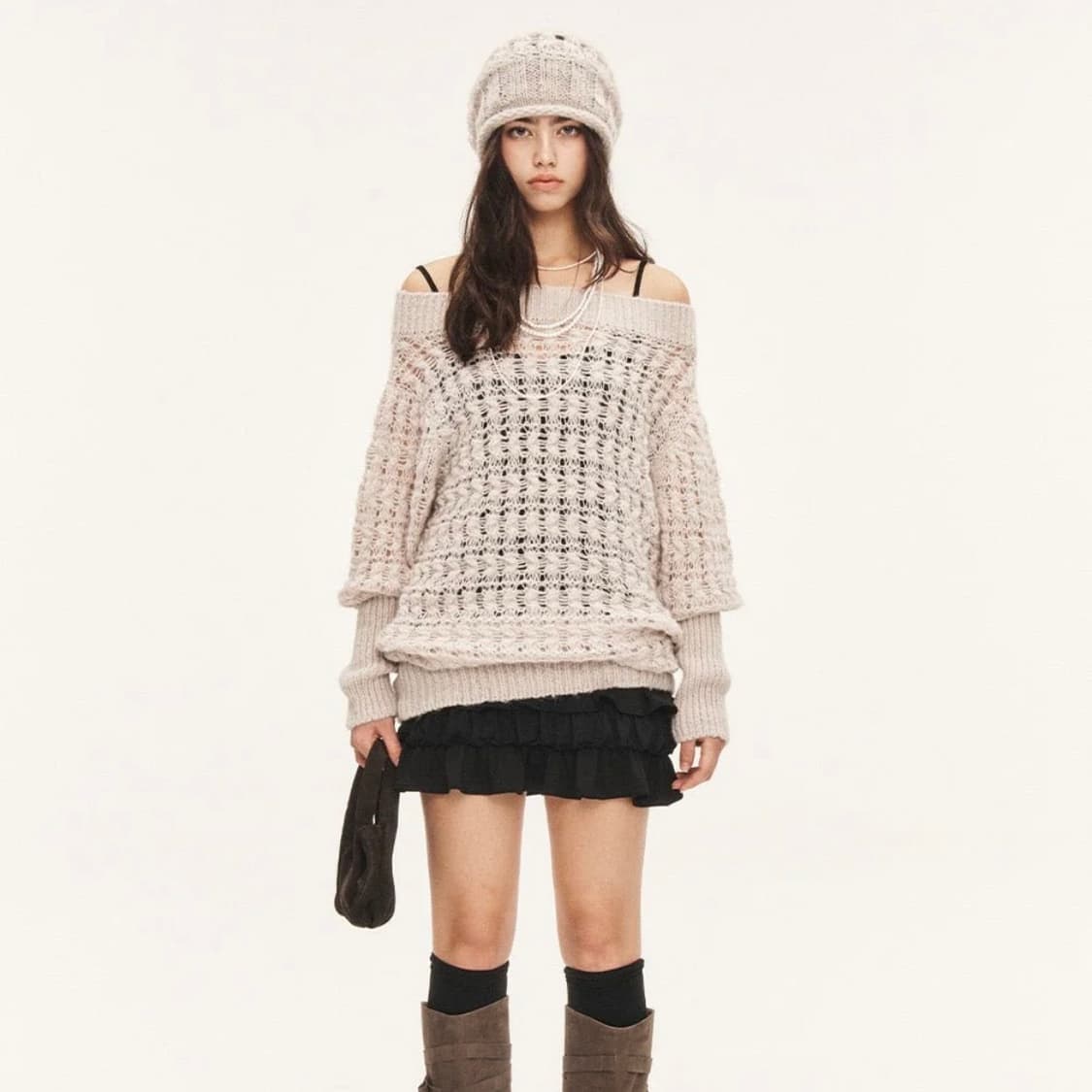 쓰리타임즈 멜로우 탑 베이지 상품이미지1