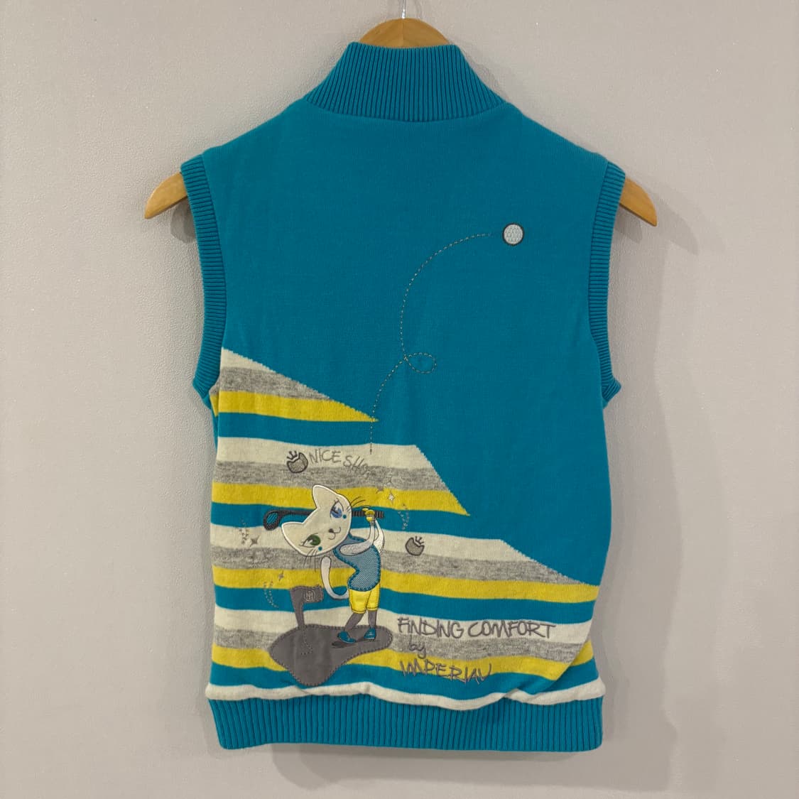 임페리얼 블루 퀼팅 니트 조끼 90 상품이미지5