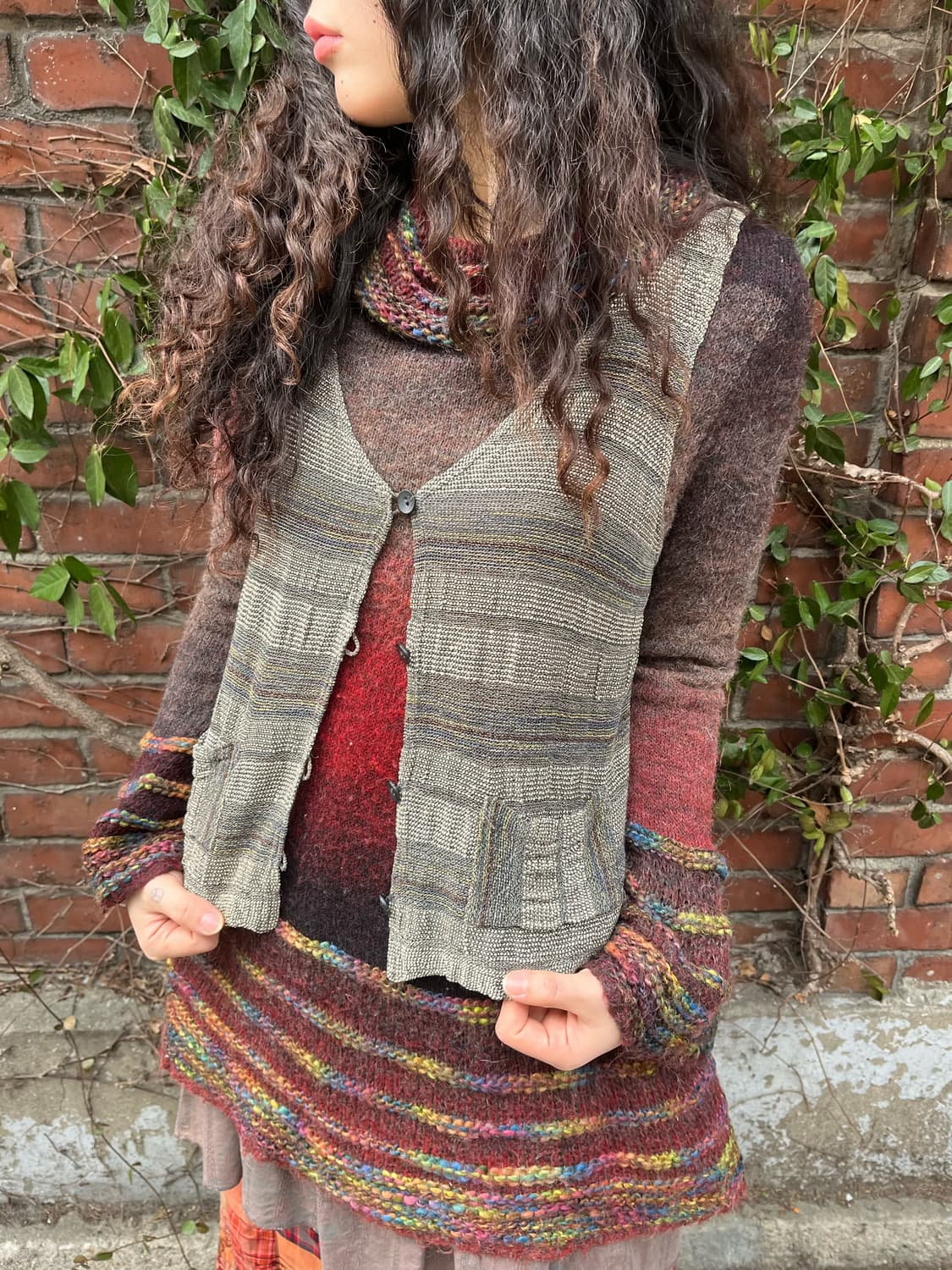 빈티지 줄무늬 베스트 상품이미지2