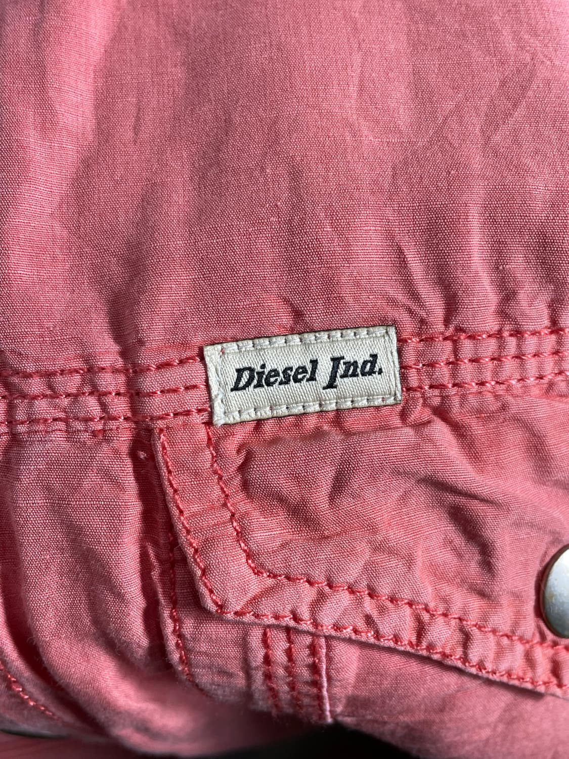 Diesel Industry 디젤 코랄 반팔 핑크 셔츠 상품이미지5