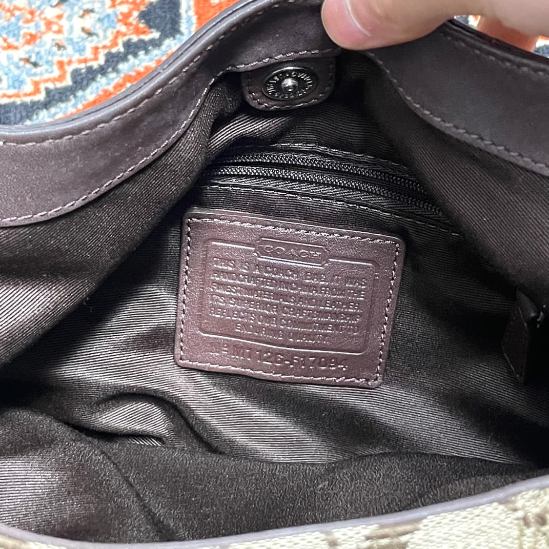 코치 자카드 브라운 숄더백 상품이미지5