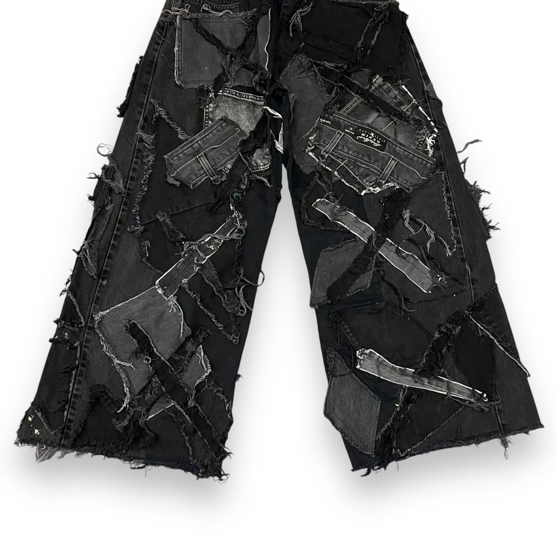 데님 커스텀 흑청 와이드팬츠 y07103 상품이미지4