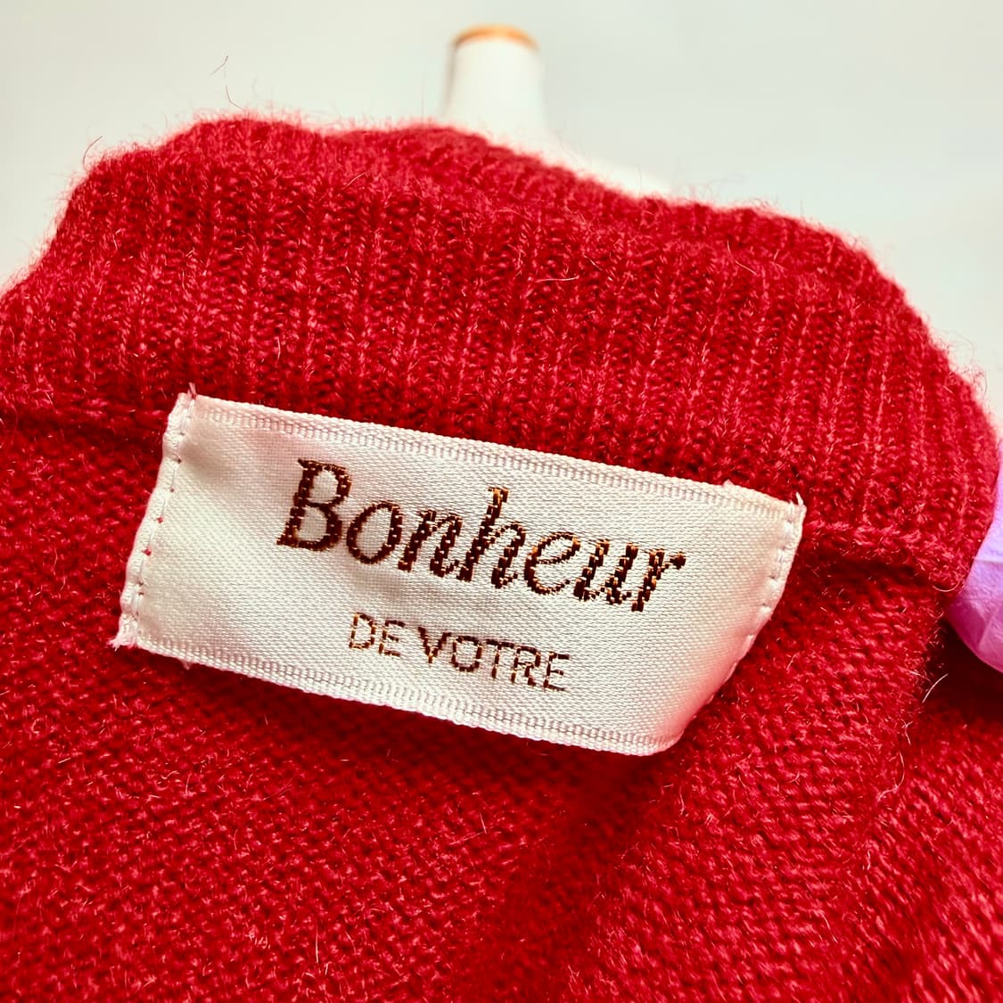 [캐시미어 100%] 레드 라운드넥 여성 니트  상품이미지4