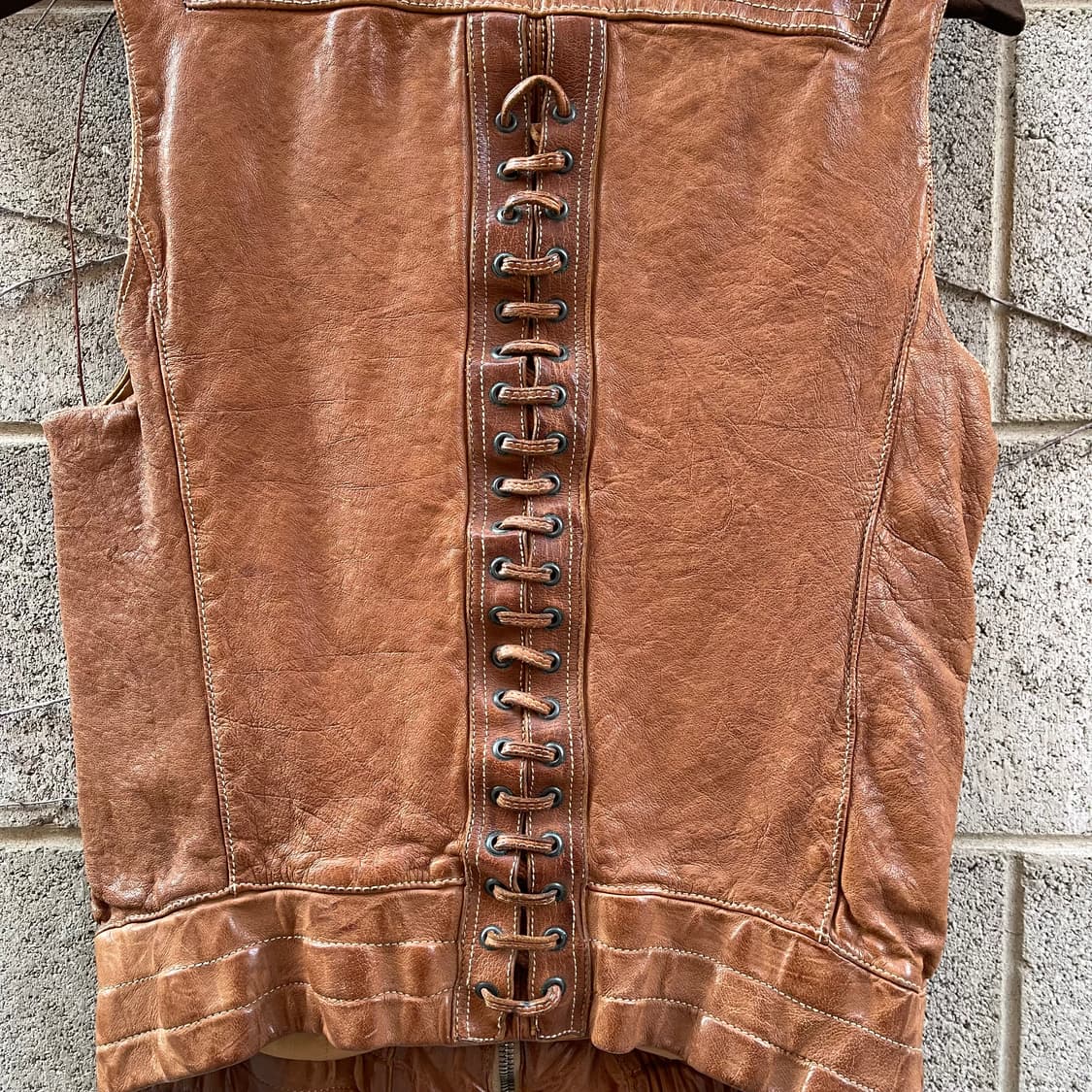 [XXS] 닐바렛 브라운 소가죽 조끼 자켓 상품이미지6