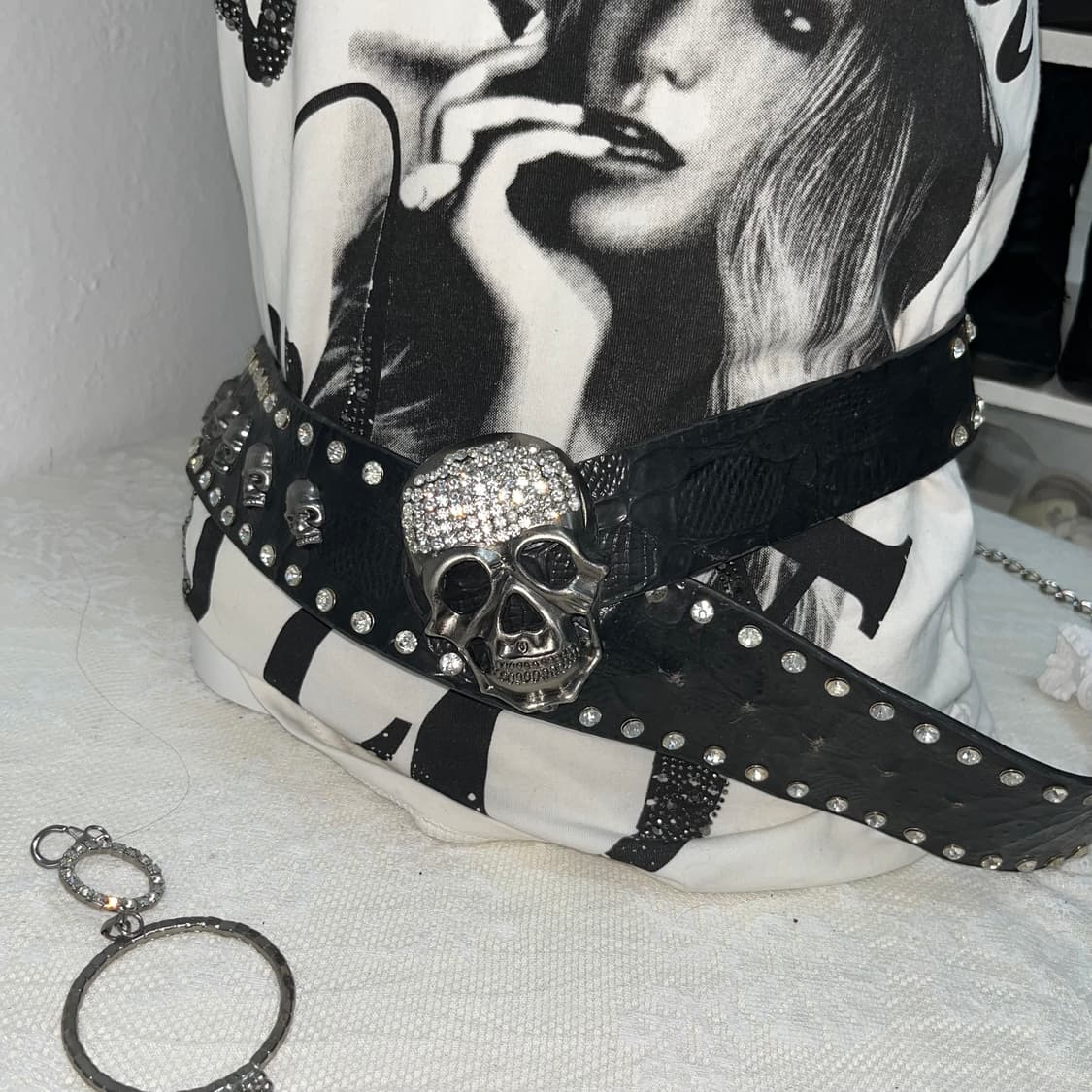 펑크 스컬팬던트 벨트 상품이미지4