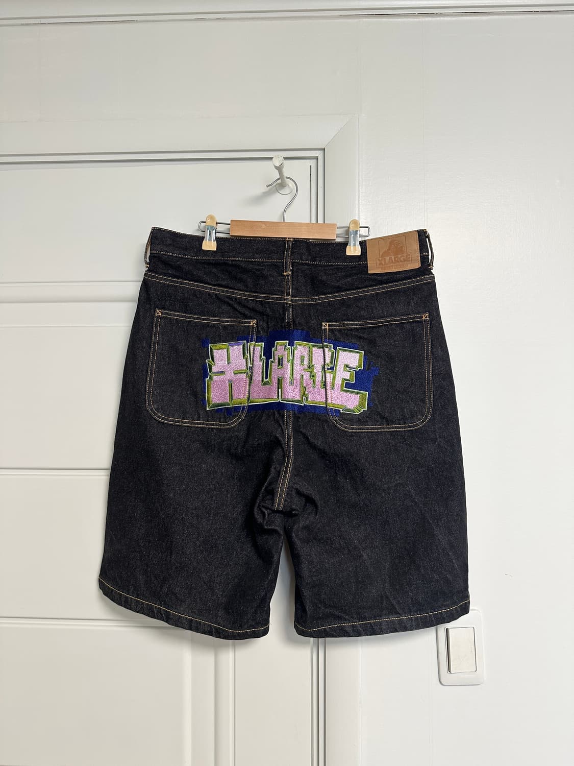 엑스라지 폴리곤 로고 자수 데님쇼츠 반바지 버뮤다팬츠 XLARGE 상품이미지1
