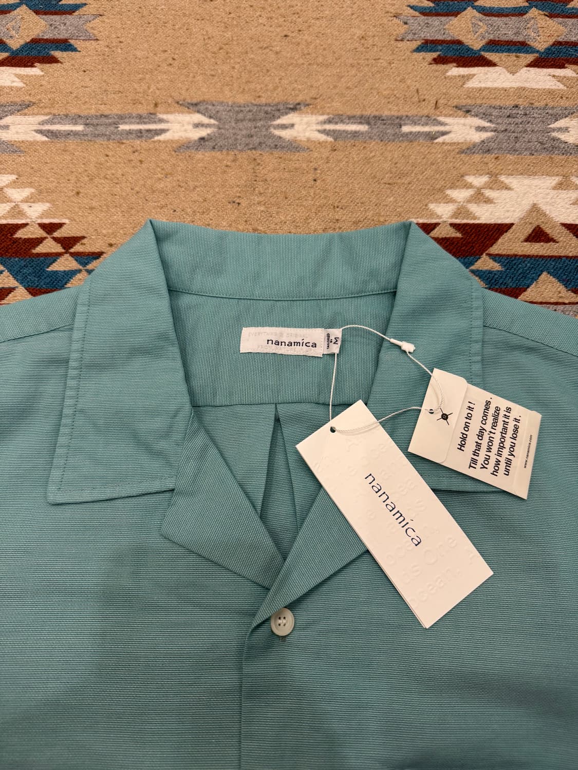 [M][100] 나나미카 오픈카라 파나마 숏슬리브 셔츠 민트 상품이미지7