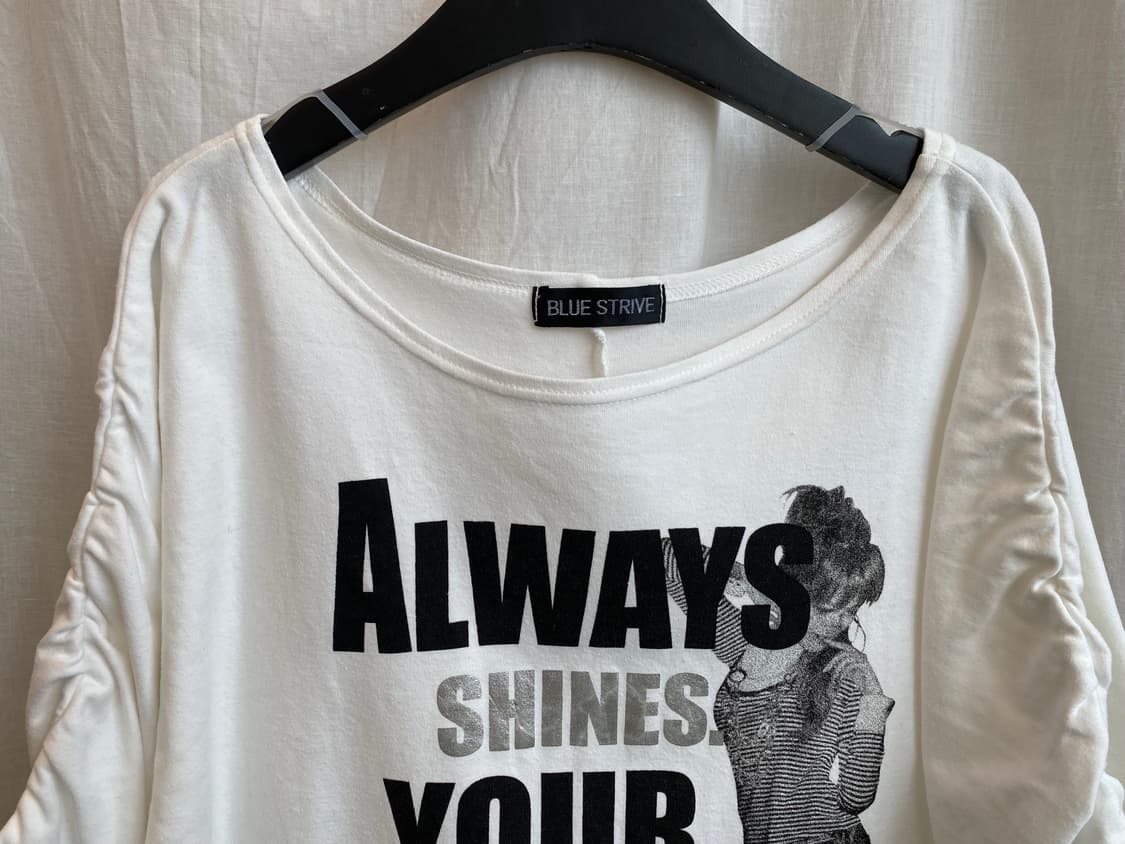 BLUE STRIVE Y2K프린팅 셔링반팔탑(L) 상품이미지4