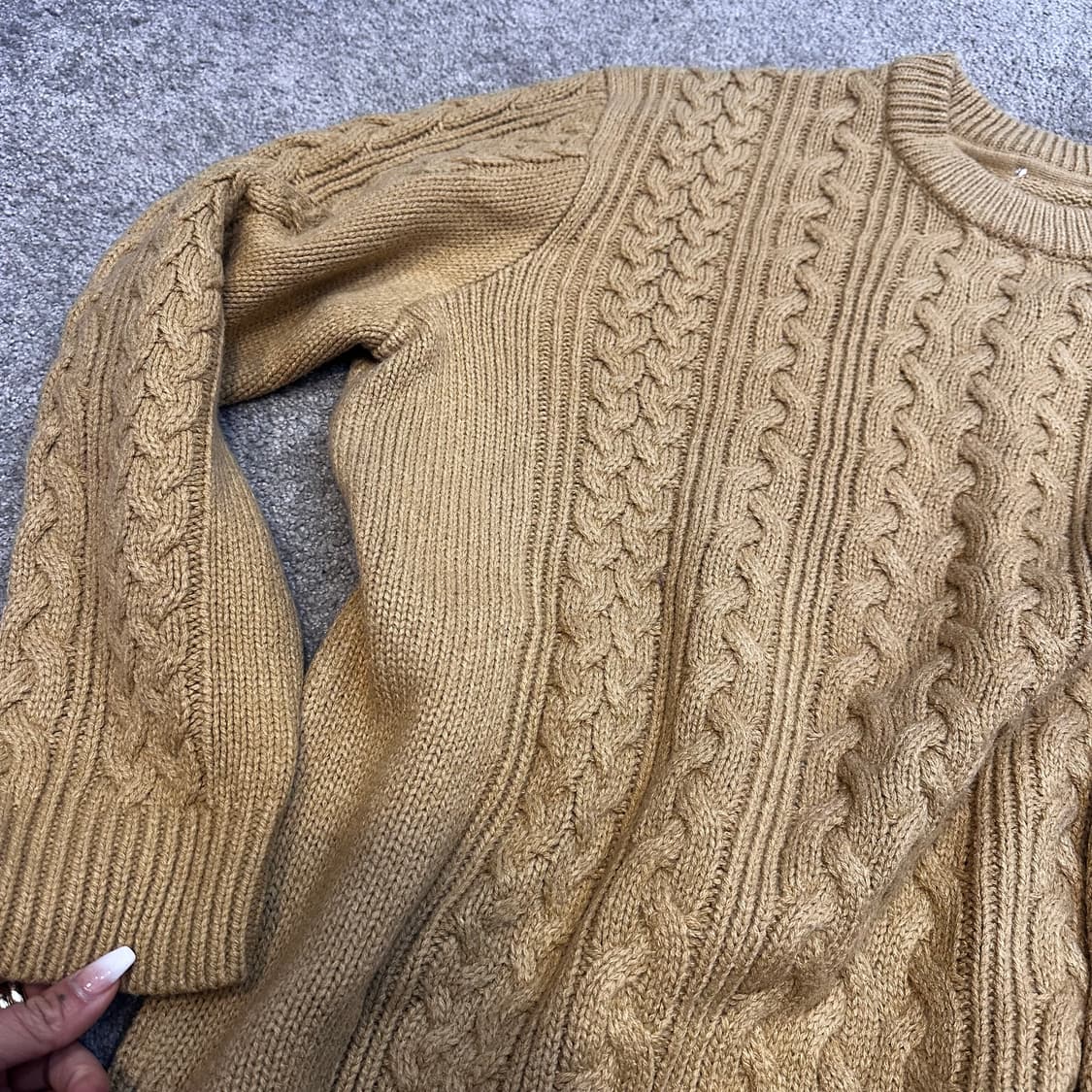 빈티지 카멜 케이블 아란 스웨터L 상품이미지2
