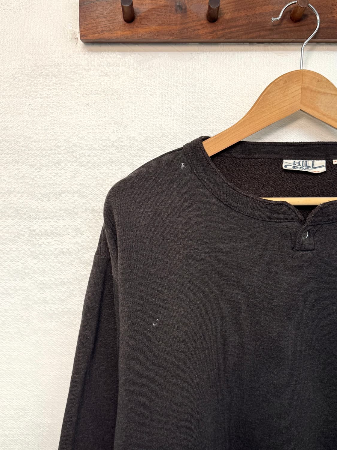 Brown Henley neck sweat shirt/T97 상품이미지2