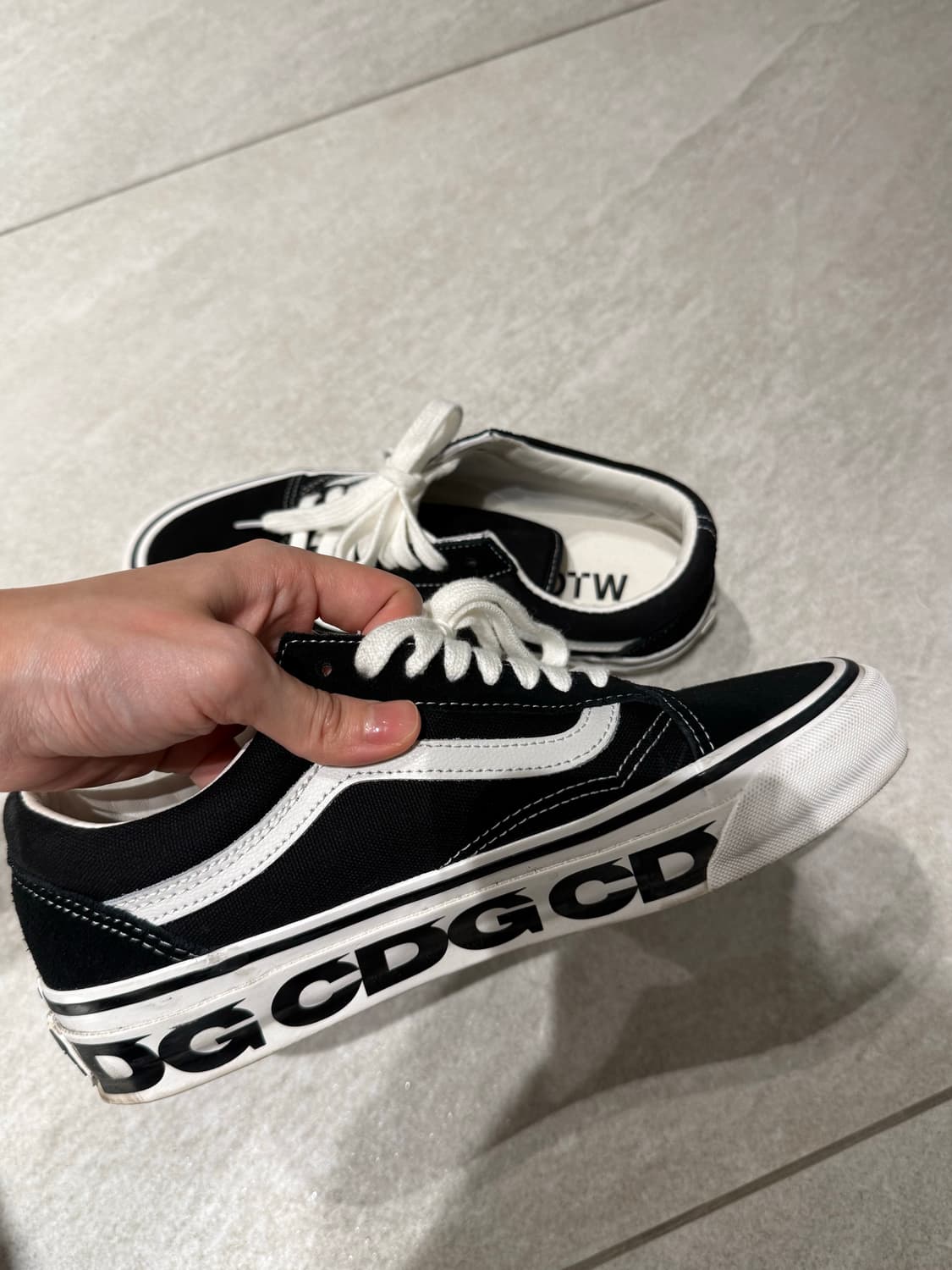 꼼데가르송 반스 올드스쿨 245 사이즈 cdg x vans otw old 상품이미지6