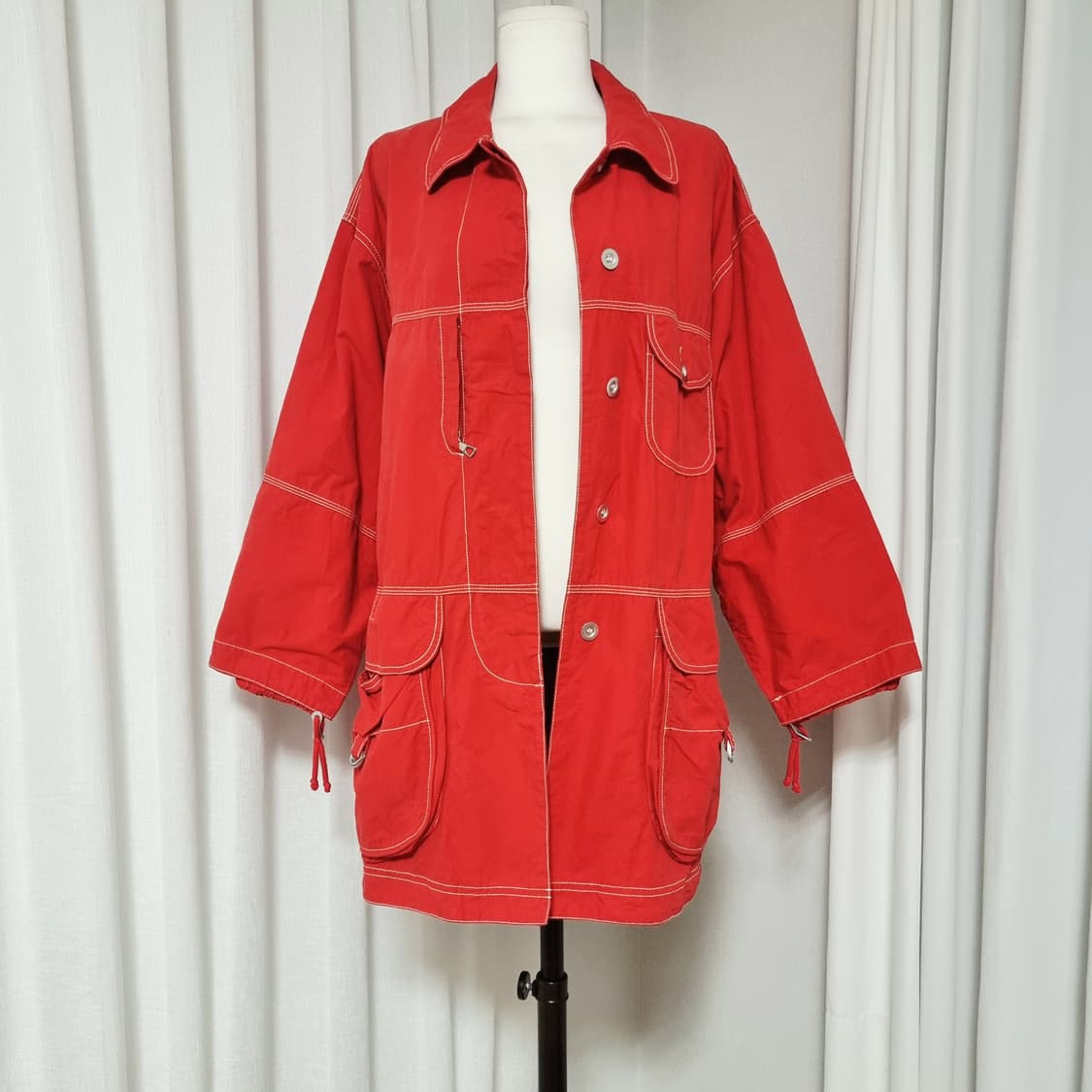 오일릴리 Oilily 오버핏 코튼 자켓 점퍼 (프리사이즈) 상태굿 상품이미지4