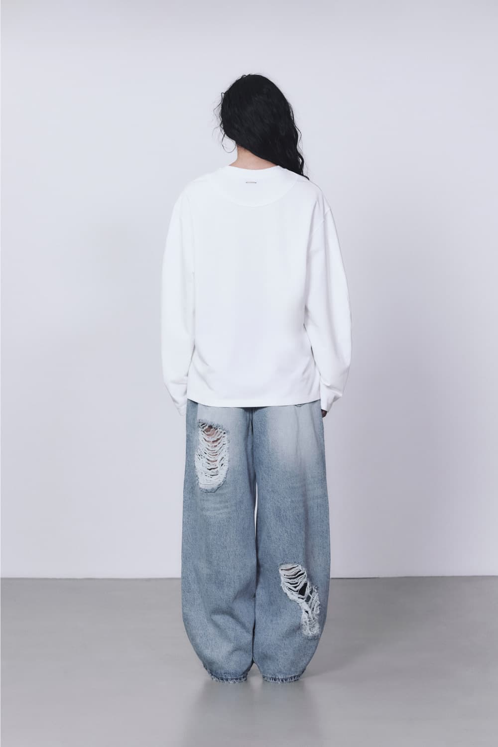 트리밍버드 스크래치 데미지 데님 팬츠 블루 상품이미지5