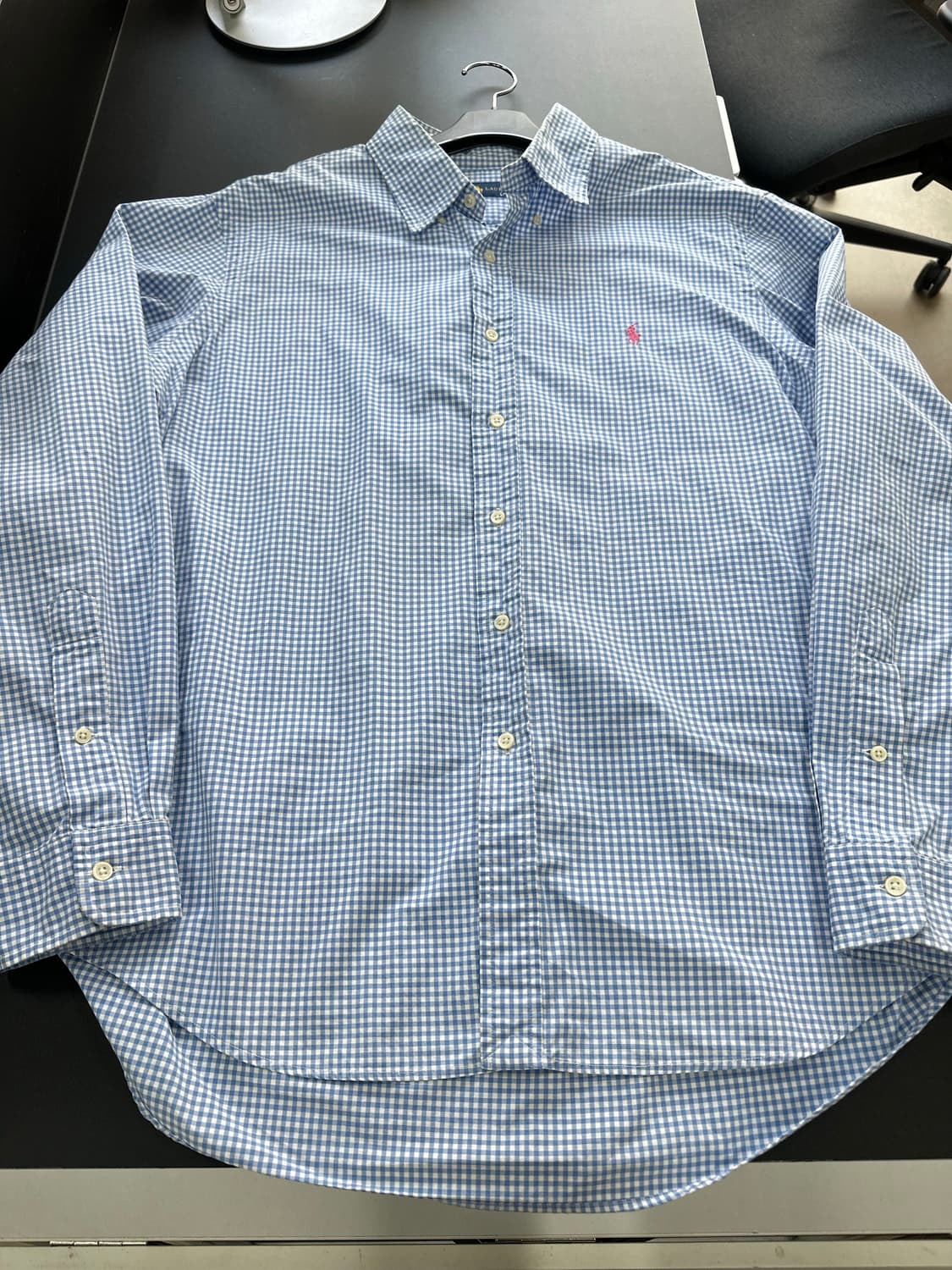 폴로랄프로렌 체크 핑크포니 셔츠 스카이블루 상품이미지5