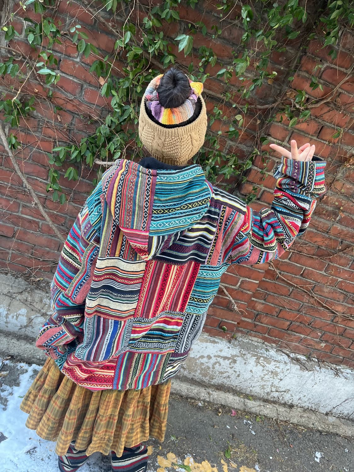 히피 패치 후드 집업 아우터 상품이미지7