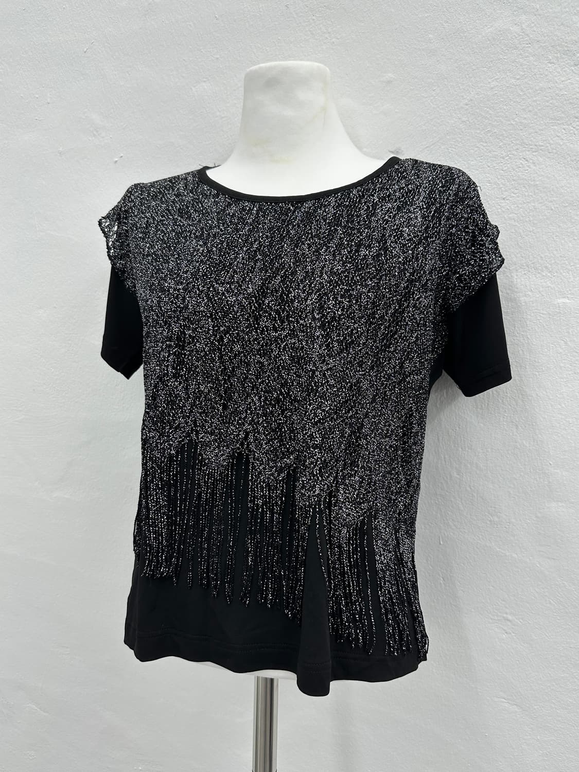 Vintage metallic fringe detail tee 상품이미지2