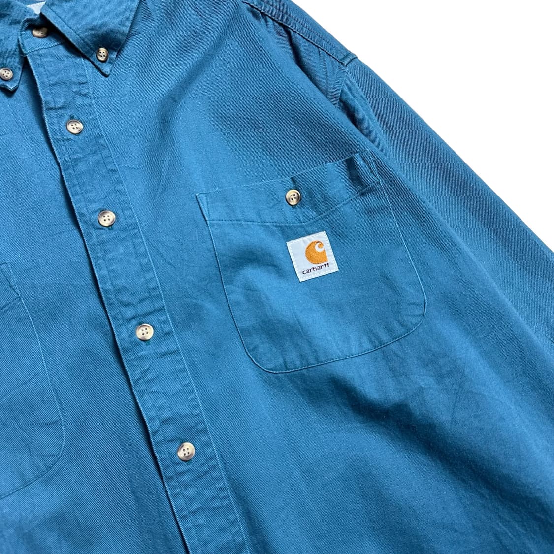 칼하트 스몰로고 청록 긴팔셔츠 상품이미지3