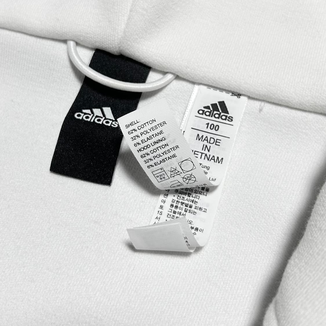 [L] adidas 아디다스 zne 화이트 슬림핏 후드집업 자켓 상품이미지7