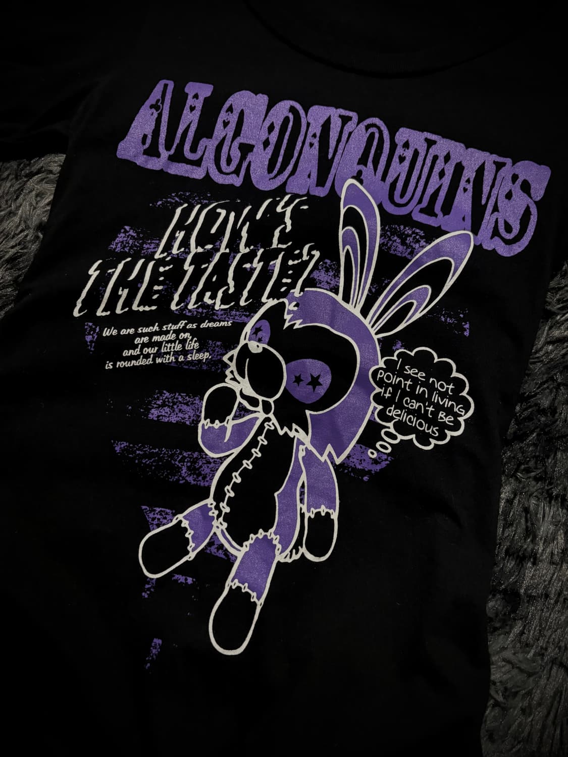 Algonquins 퍼플 버니 프린팅 펑크 반팔 티셔츠 상품이미지3