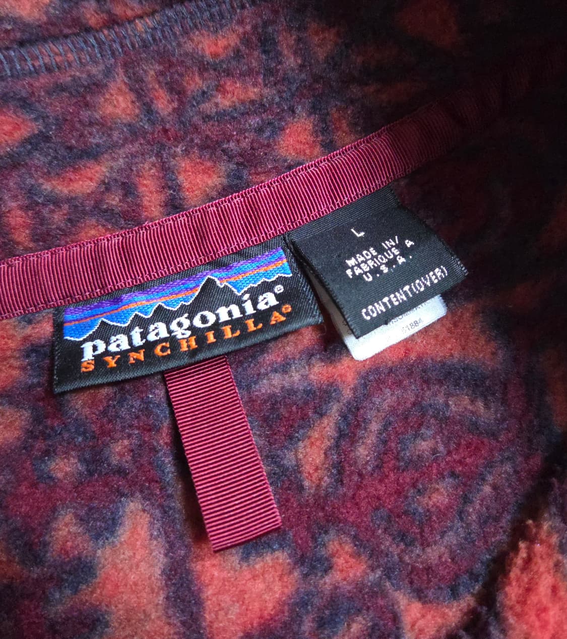 (L)파타고니아 Usa 90s 스파이스 오렌지 신칠라 플리스 상품이미지5