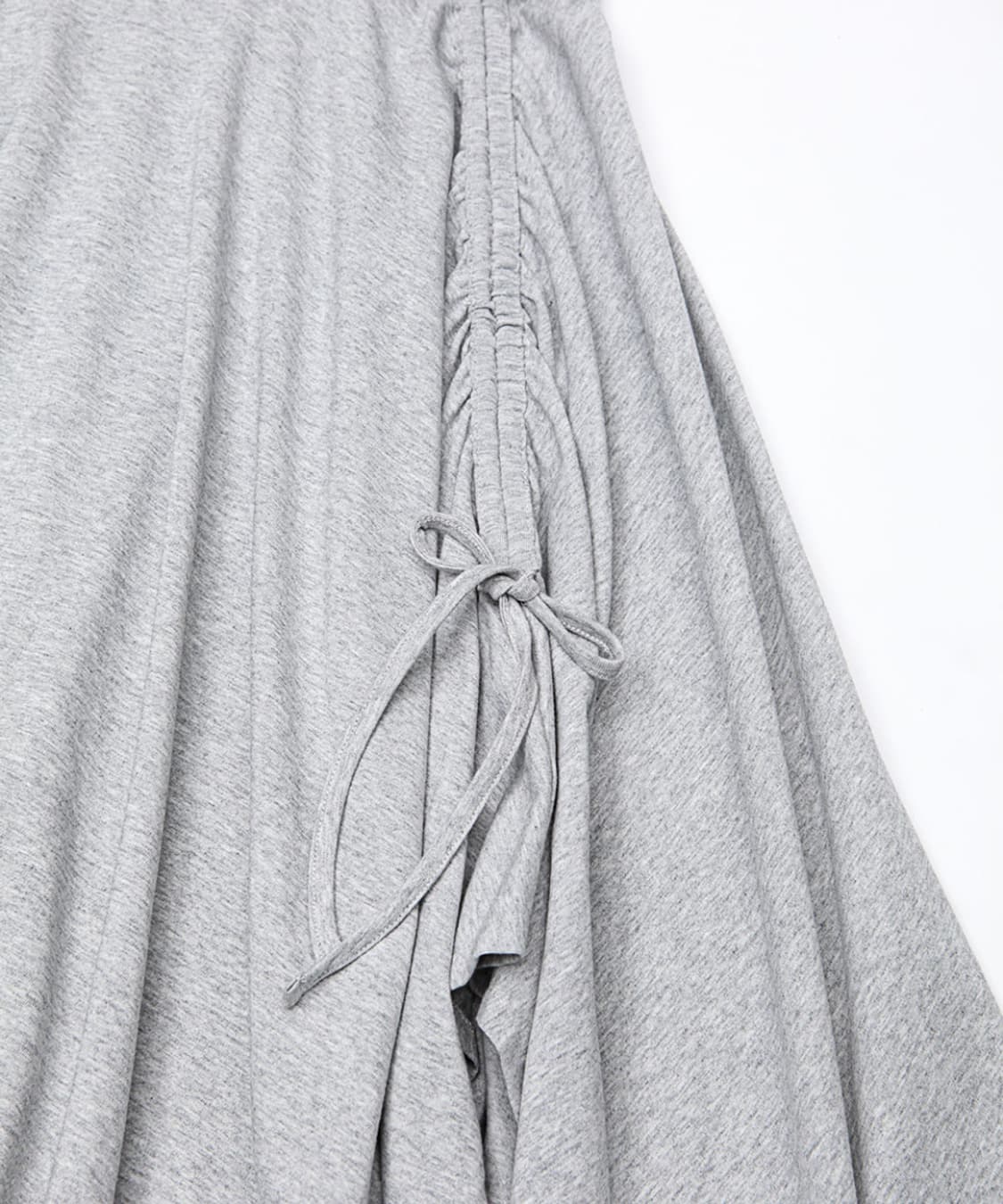 스키즘 인듀싱 ASYMMETRICAL HEM MIDI SKIRT GREY 상품이미지2