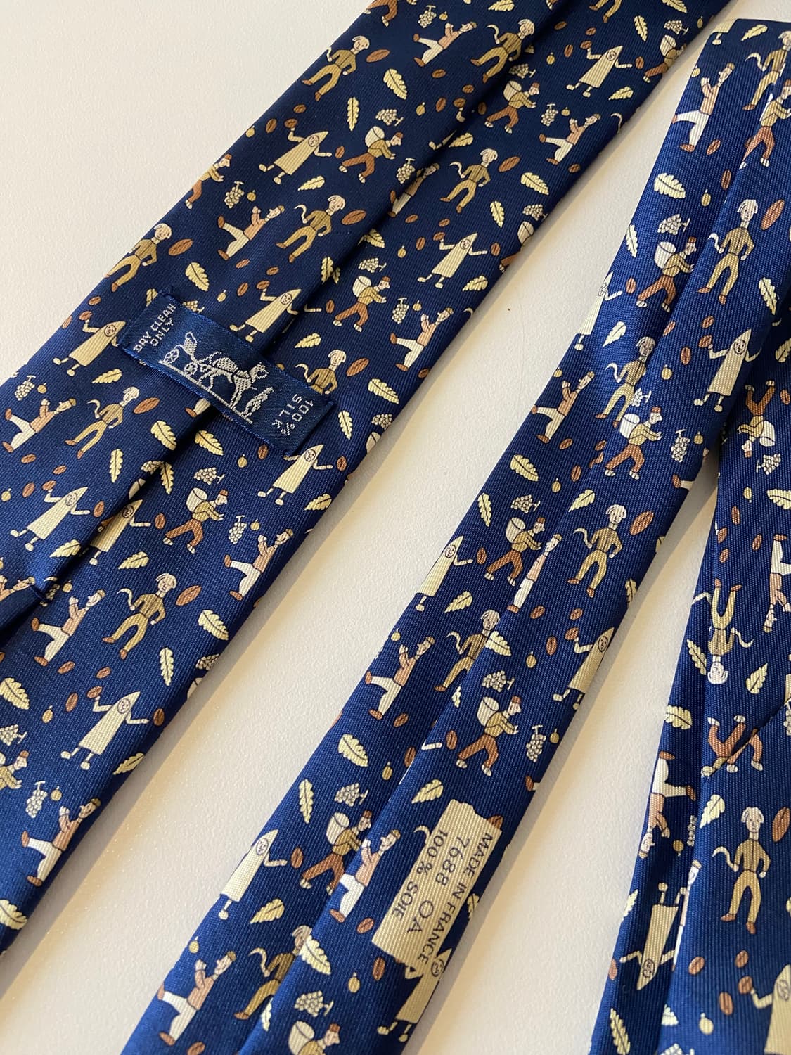 에르메스 네이비 패턴 넥타이 상품이미지4