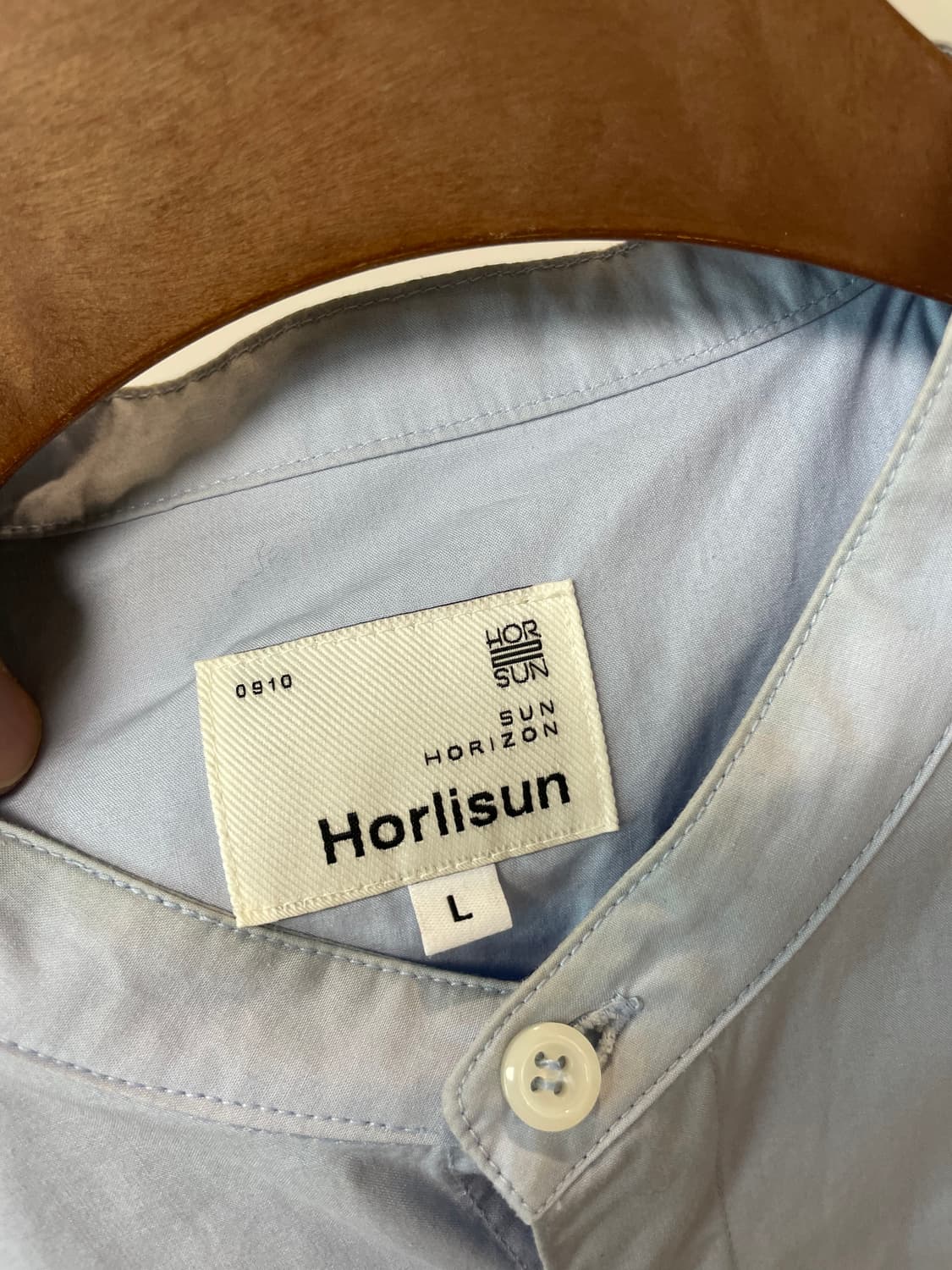 (L) Horlisun 홀리선 차이나카라 소라색 투포켓 긴팔 셔츠 상품이미지4