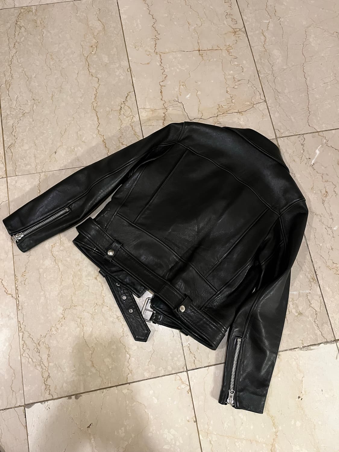 아크네 스튜디오 블랙 가죽 라이더 자켓 38 ACNE 상품이미지5