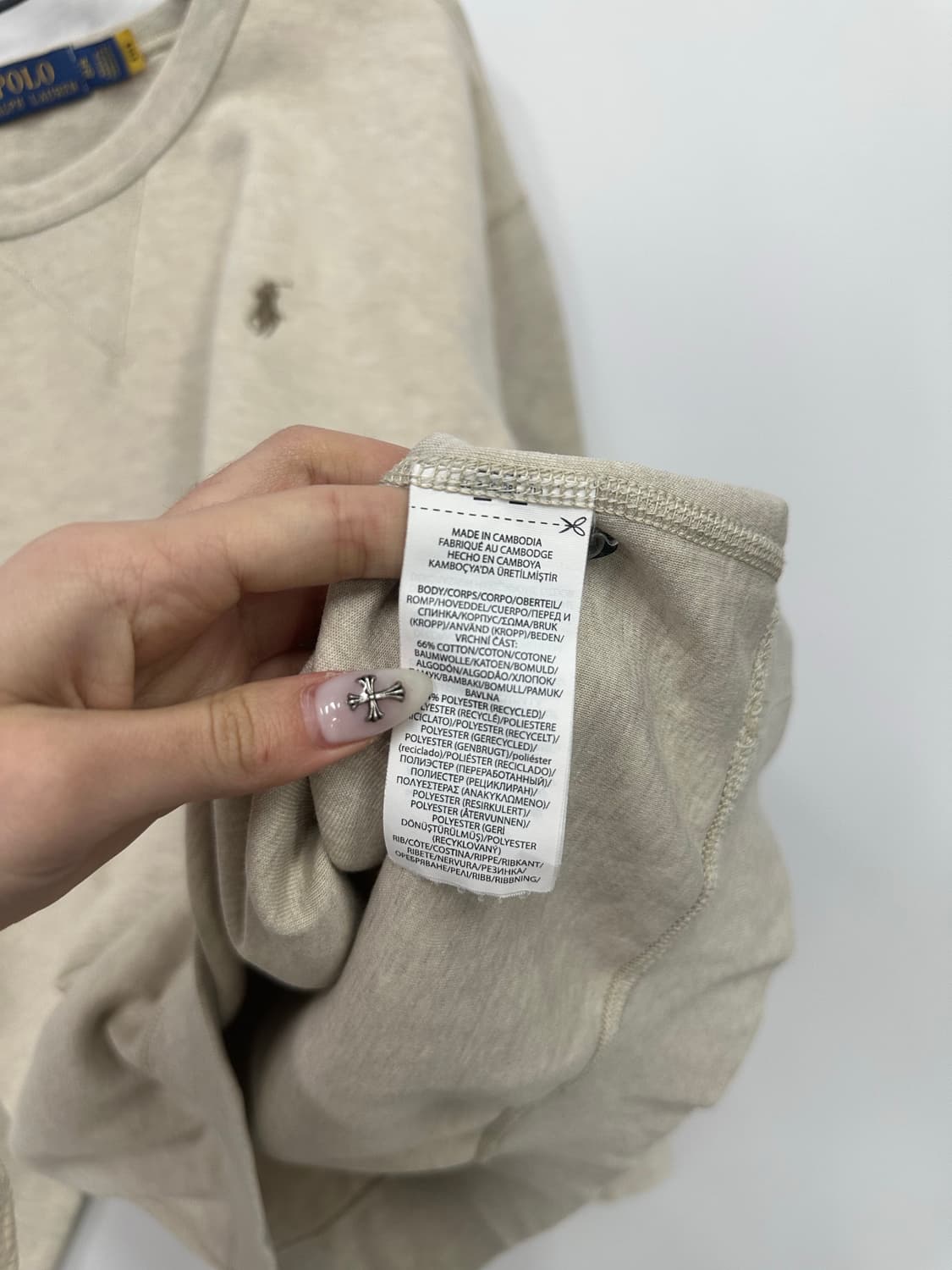 폴로 크림 베이지 맨투맨  상품이미지3