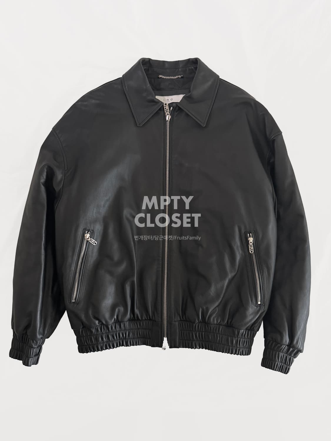 [100] IRO MEN 이로맨 패디드 램스킨 레더 블루종 자켓 점퍼 상품이미지1