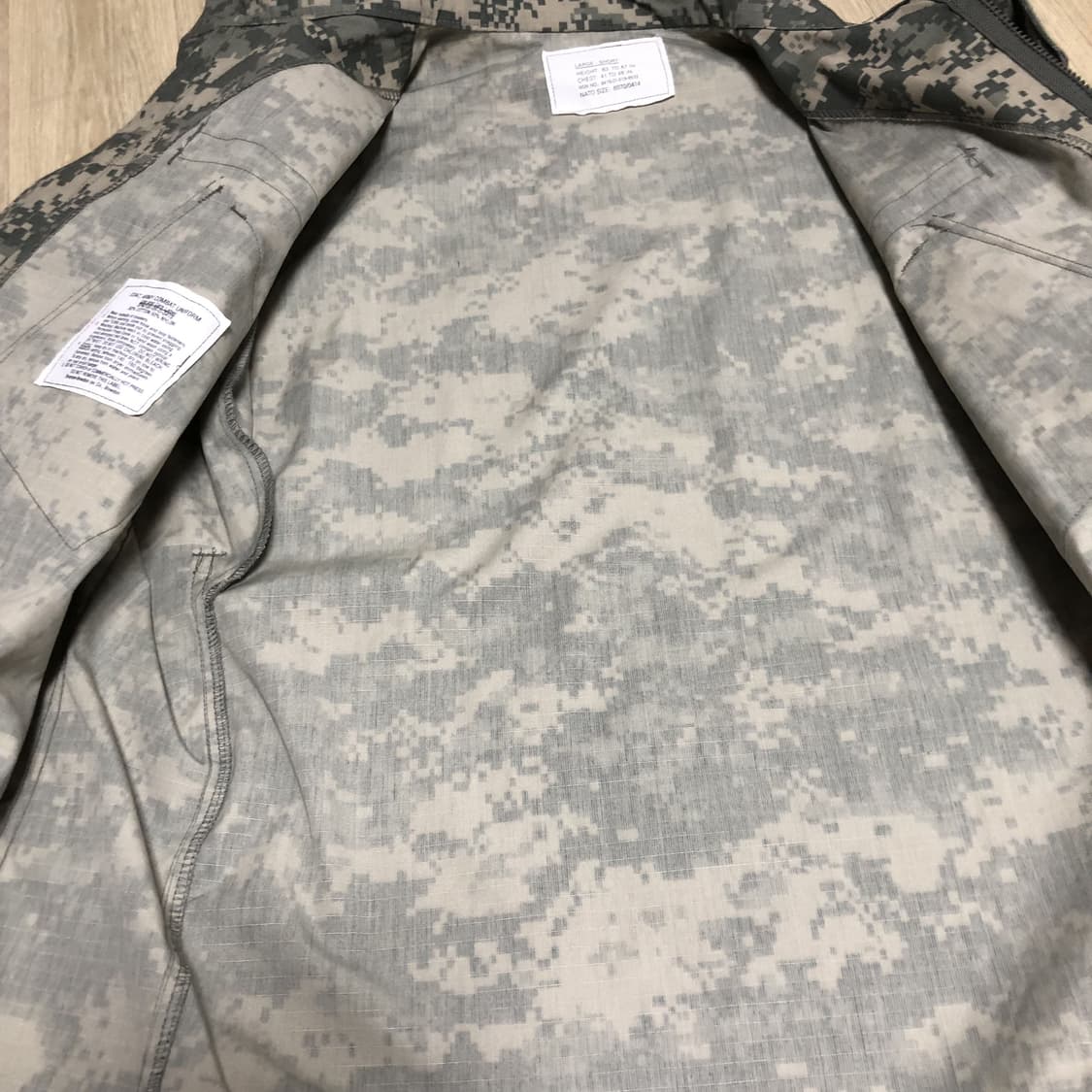 (L-S) 새상품 미군 US ARMY ACU 디지털 카모 컴뱃 자켓  상품이미지4