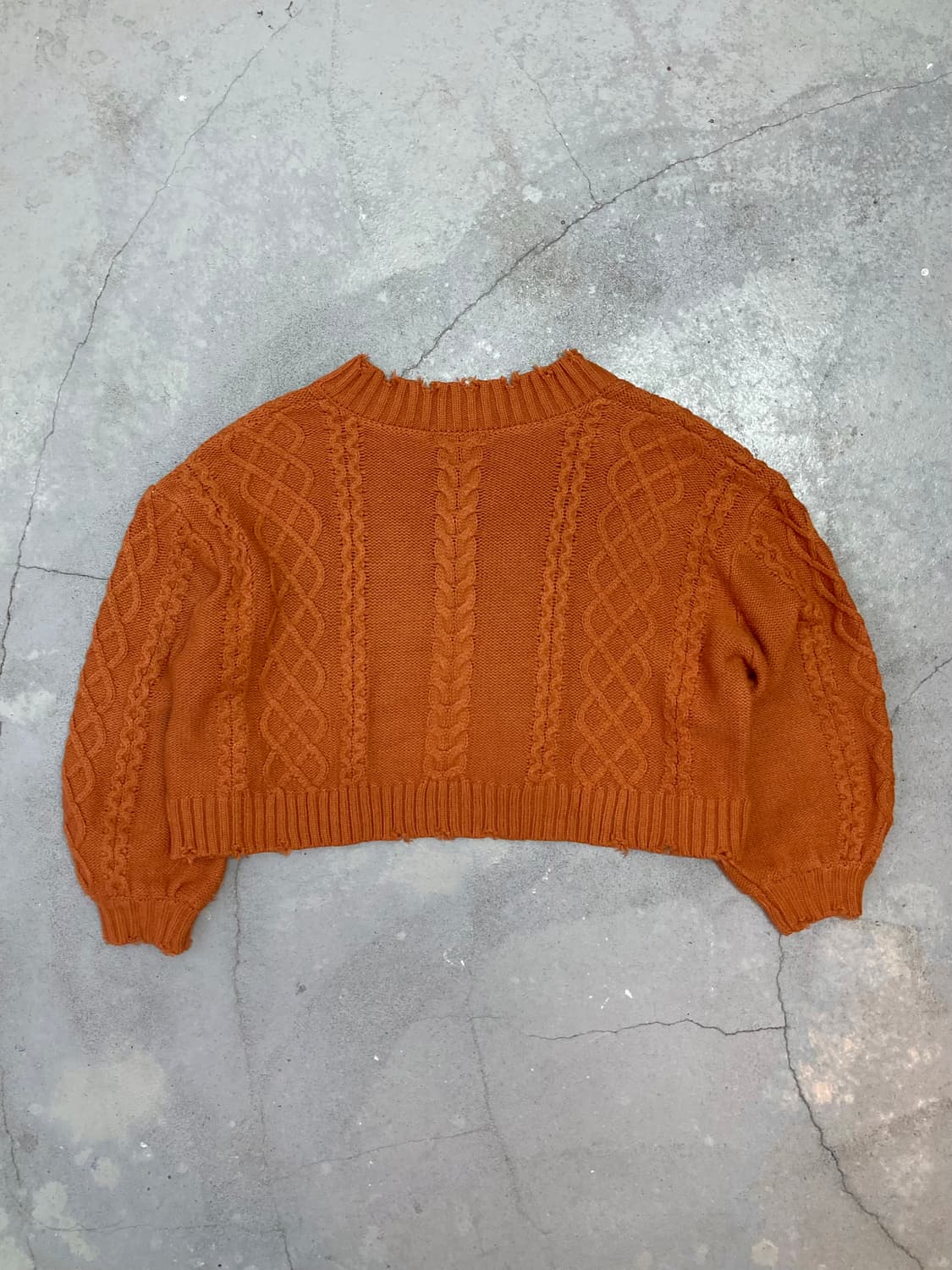 burnt orange v-neck cropped knit 상품이미지5