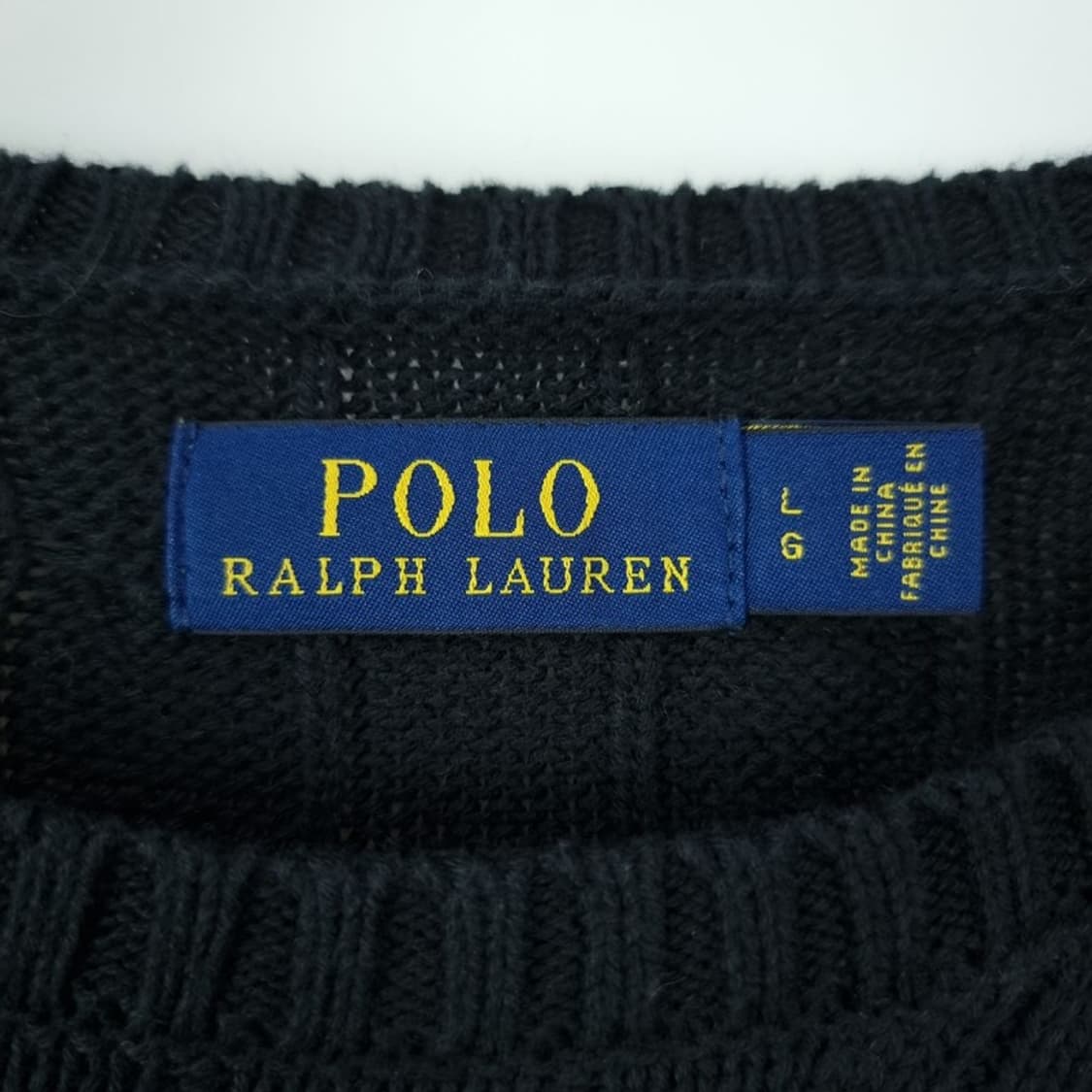 [폴로 랄프로렌] 포니 로고 자수 케이블 꽈배기 니트 블랙 M19874 상품이미지7