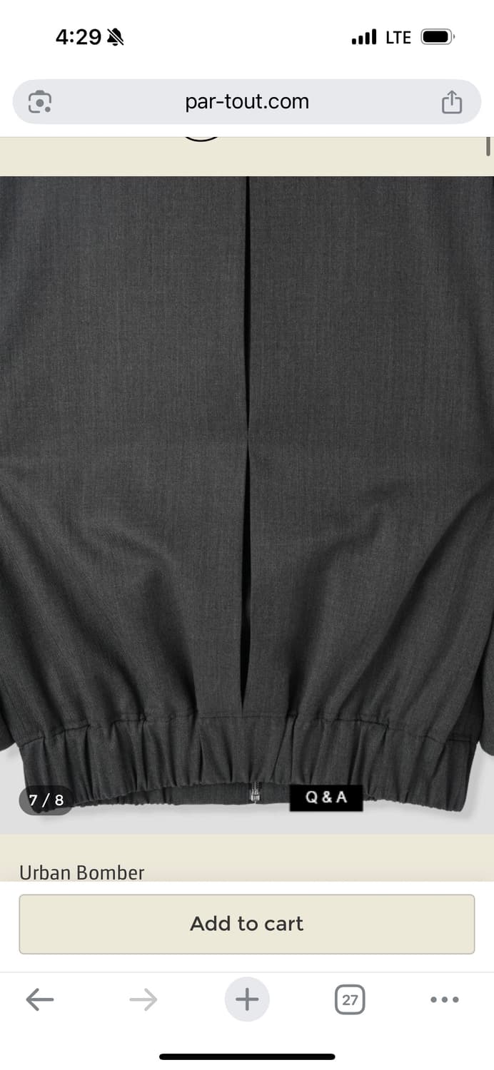 파크투 Urban Bomber 차콜 봄버자켓 상품이미지4