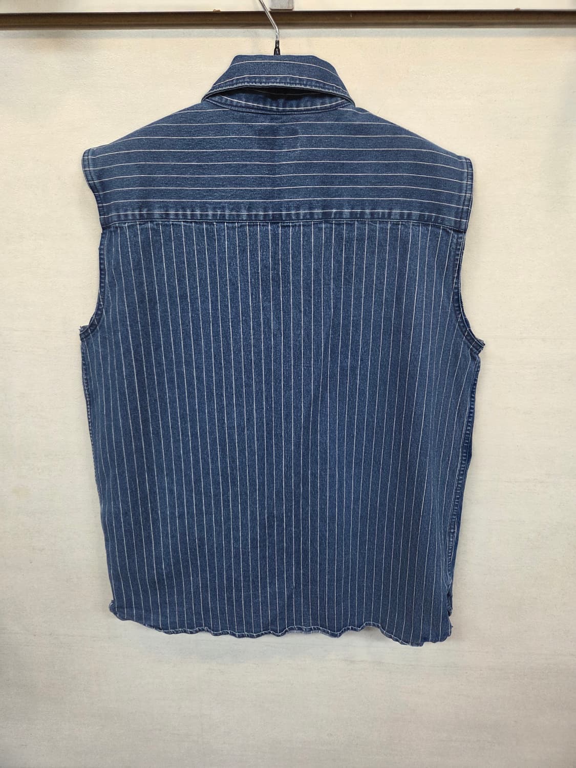 에스피오나지 와바시 스트라이프 데님 워크셔츠 조끼 L 커스텀  상품이미지2