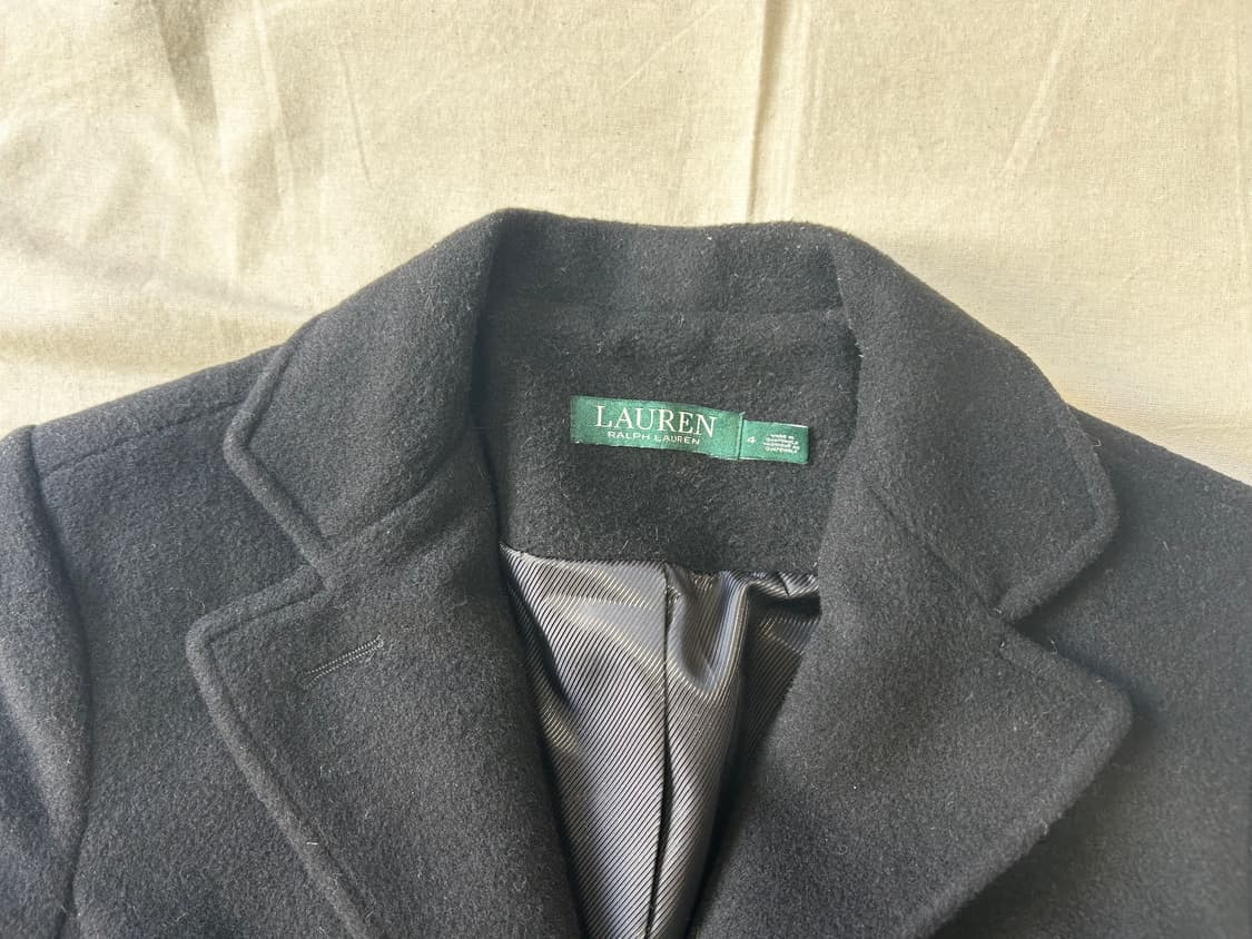 블랙 싱글 울 코트  상품이미지4