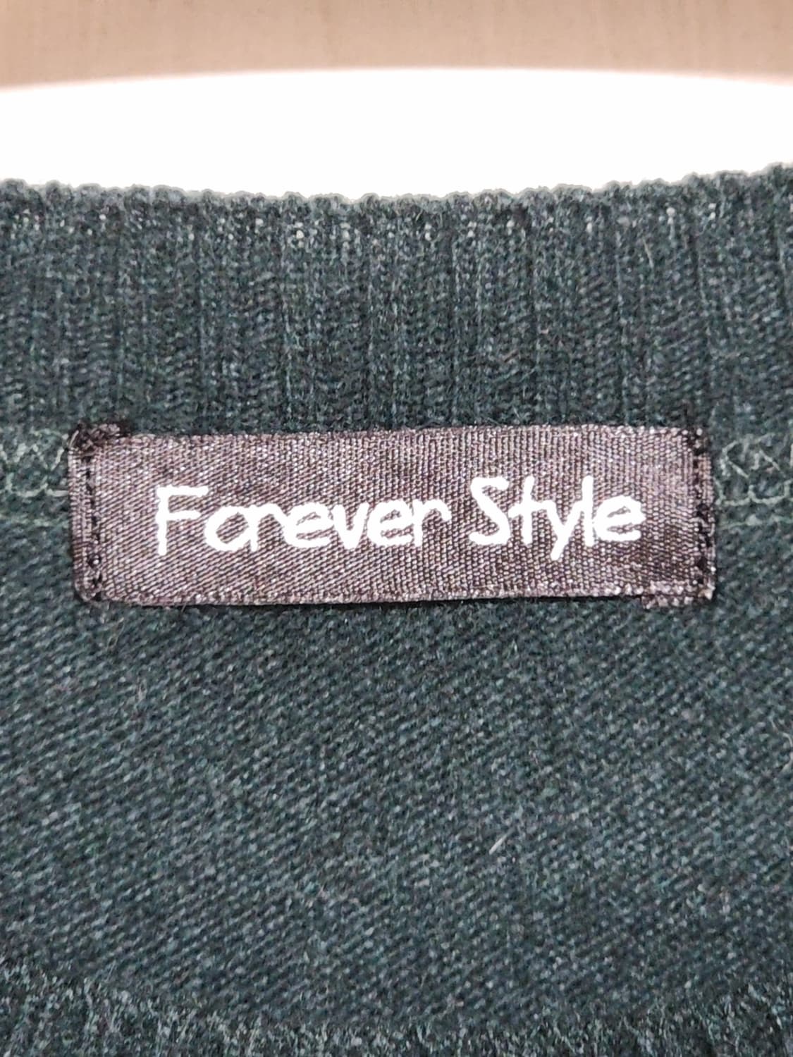 (XL) 캐시미어 니트 녹색 스웨터 무지 라운드  상품이미지3